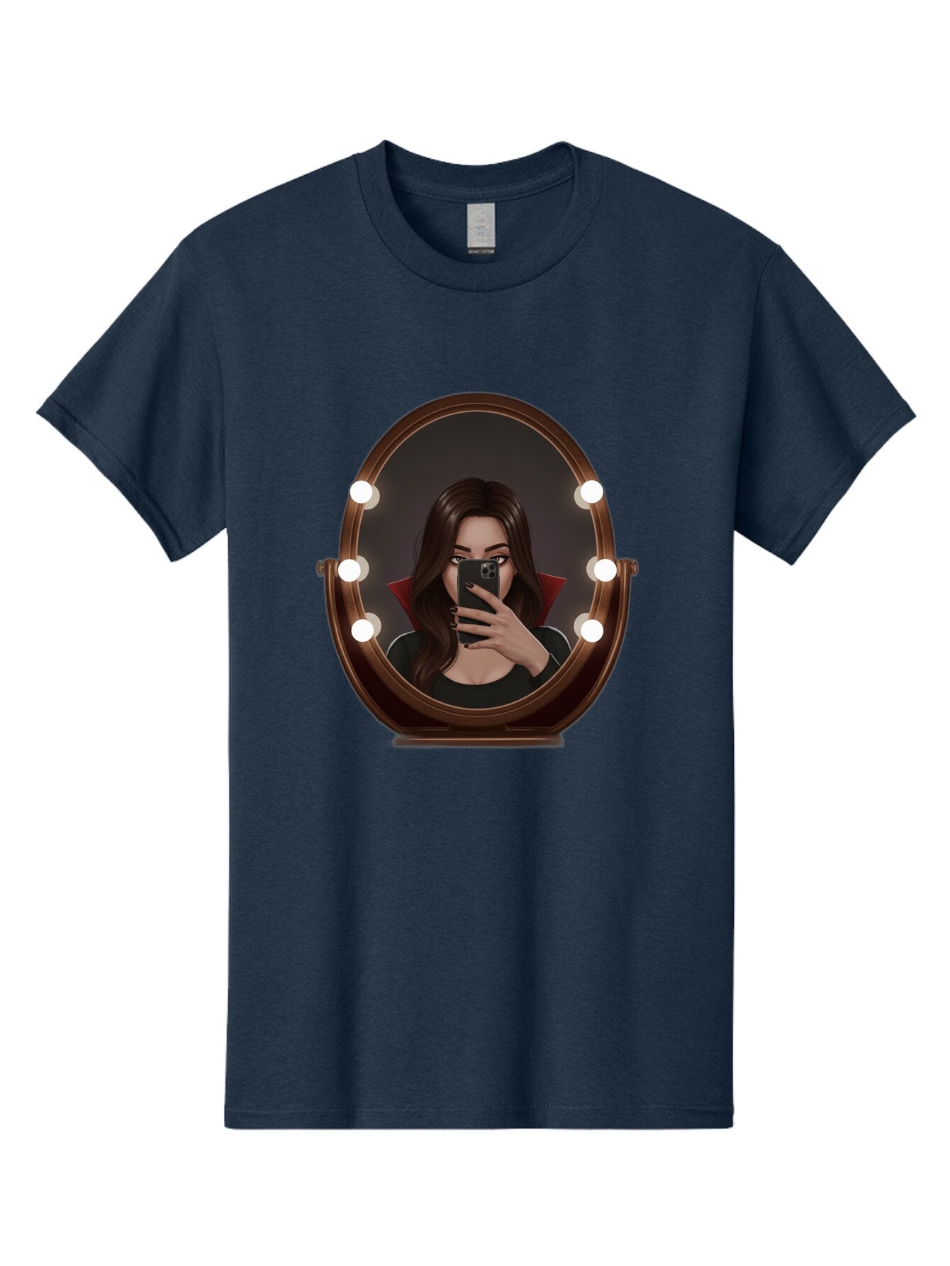Vampire-Woman-Taking-Selfie Men'S Graphic Tee, 100% Cotton, Comfortable Casual Summer Wear, Machine Washable, Vintage Camera, Old Camera, Antique Camera, Black Camera, Classic Photography, Photography Equipment, Nostalgic Device, Film Camera, Bao992 11