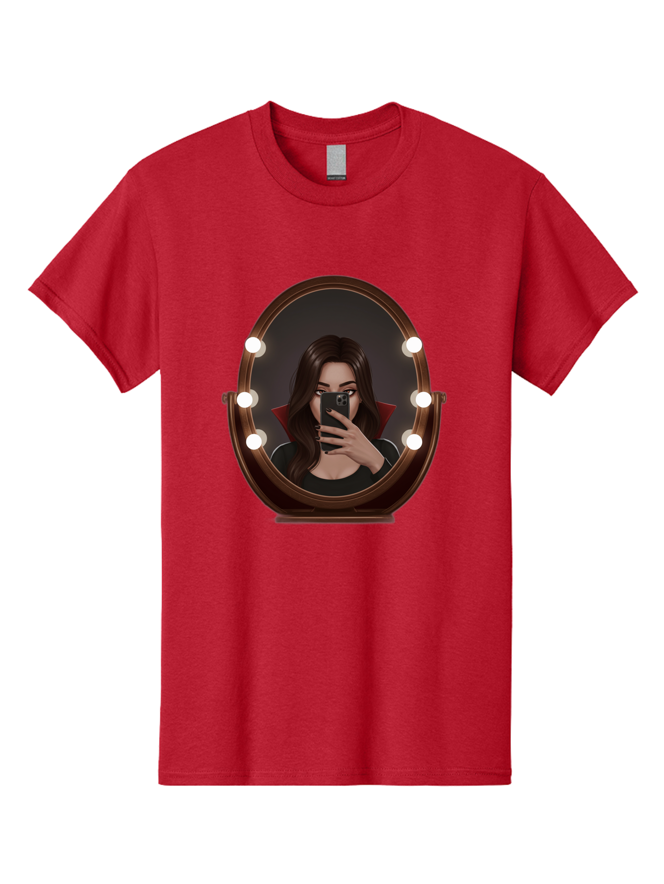Vampire-Woman-Taking-Selfie Men'S Graphic Tee, 100% Cotton, Comfortable Casual Summer Wear, Machine Washable, Vintage Camera, Old Camera, Antique Camera, Black Camera, Classic Photography, Photography Equipment, Nostalgic Device, Film Camera, Bao992