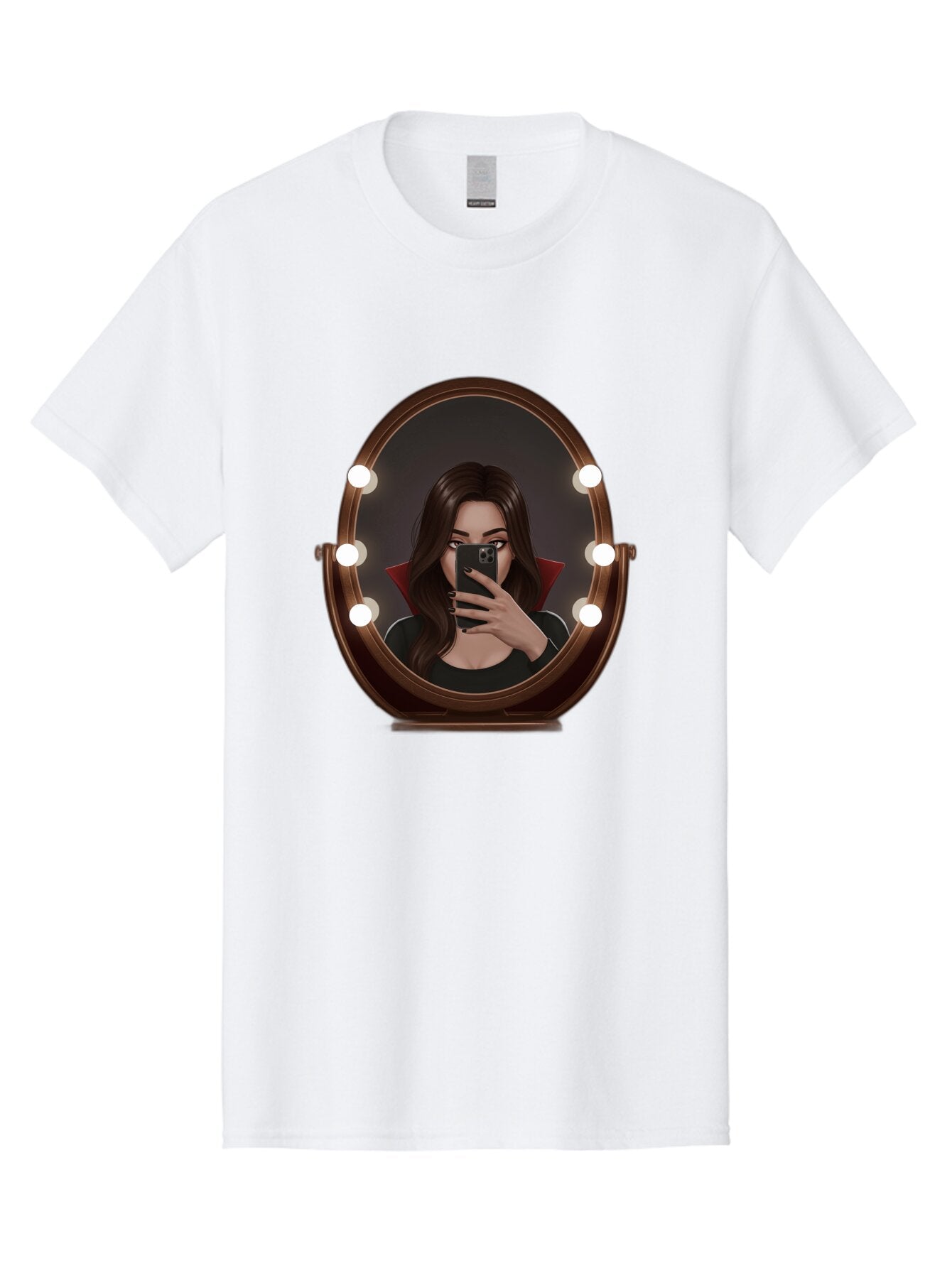 Vampire-Woman-Taking-Selfie Men'S Graphic Tee, 100% Cotton, Comfortable Casual Summer Wear, Machine Washable, Vintage Camera, Old Camera, Antique Camera, Black Camera, Classic Photography, Photography Equipment, Nostalgic Device, Film Camera, Bao992 9