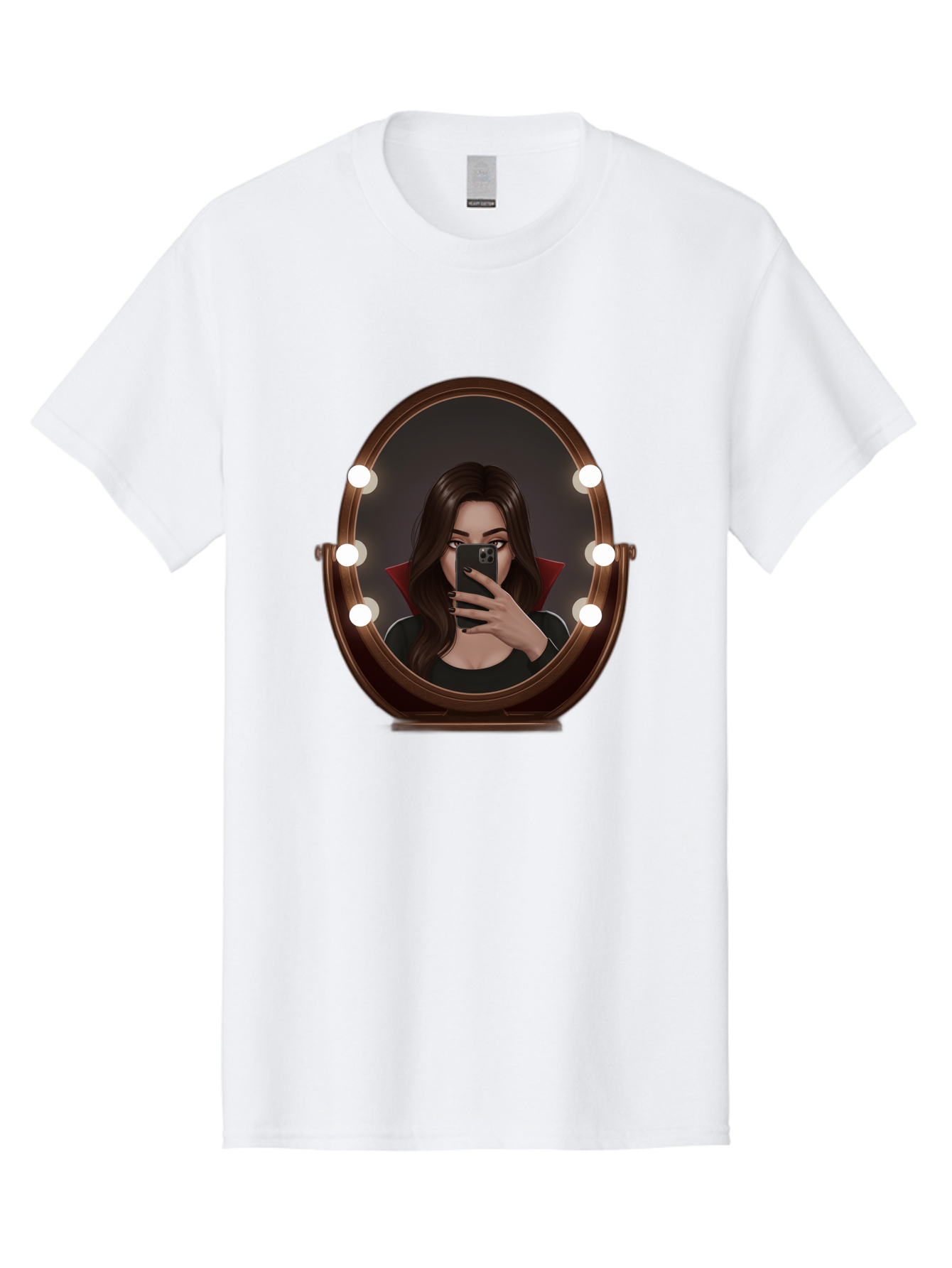 Vampire-Woman-Taking-Selfie Men'S Graphic Tee, 100% Cotton, Comfortable Casual Summer Wear, Machine Washable, Vintage Camera, Old Camera, Antique Camera, Black Camera, Classic Photography, Photography Equipment, Nostalgic Device, Film Camera, Bao992 5