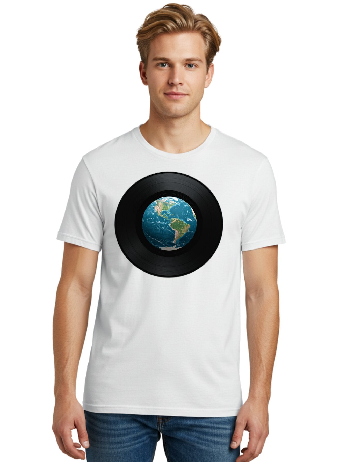 Vinyl-Record-Earth Men'S Graphic Tee, 100% Cotton, Comfortable Casual Summer Wear, Machine Washable, Vintage Camera, Old Camera, Antique Camera, Black Camera, Classic Photography, Photography Equipment, Nostalgic Device, Film Camera, Bao998 26