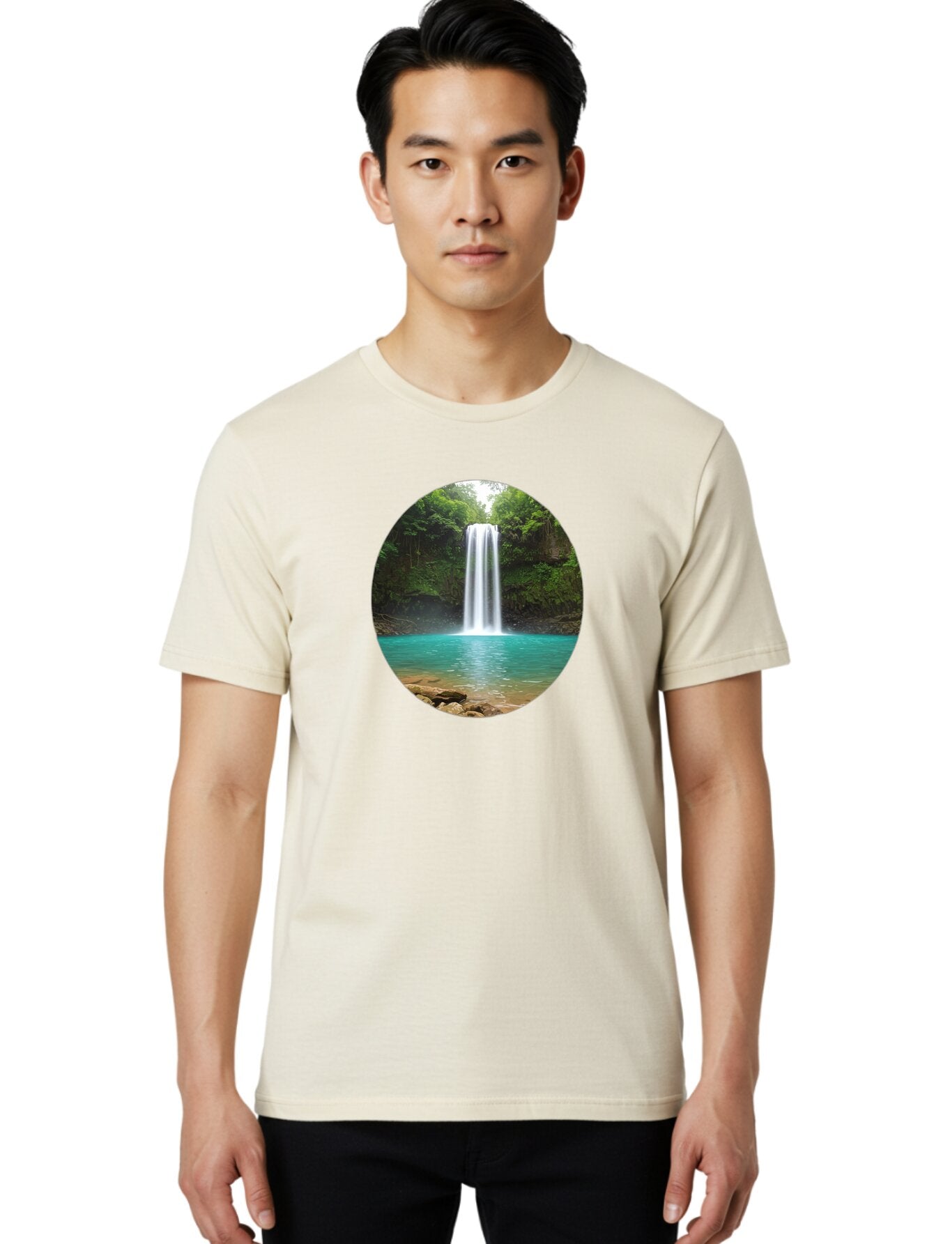 Waterfall Men'S Graphic Tee, 100% Cotton, Comfortable Casual Summer Wear, Machine Washable, Vintage Camera, Old Camera, Antique Camera, Black Camera, Classic Photography, Photography Equipment, Nostalgic Device, Film Camera, Camera Art Bao999 23