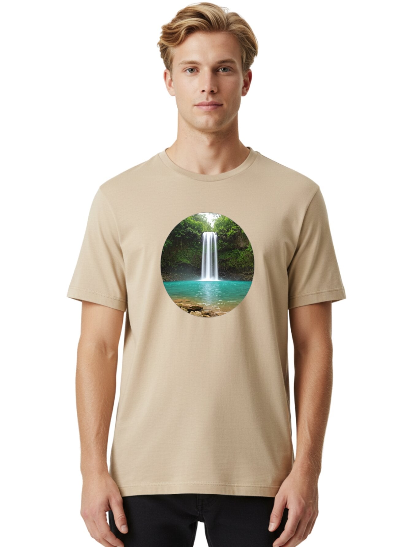 Waterfall Men'S Graphic Tee, 100% Cotton, Comfortable Casual Summer Wear, Machine Washable, Vintage Camera, Old Camera, Antique Camera, Black Camera, Classic Photography, Photography Equipment, Nostalgic Device, Film Camera, Camera Art Bao999 20