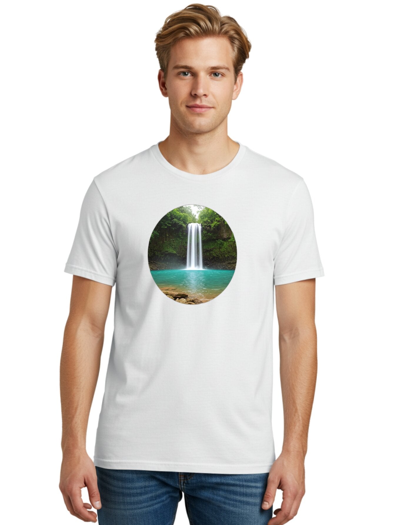 Waterfall Men'S Graphic Tee, 100% Cotton, Comfortable Casual Summer Wear, Machine Washable, Vintage Camera, Old Camera, Antique Camera, Black Camera, Classic Photography, Photography Equipment, Nostalgic Device, Film Camera, Camera Art Bao999 28