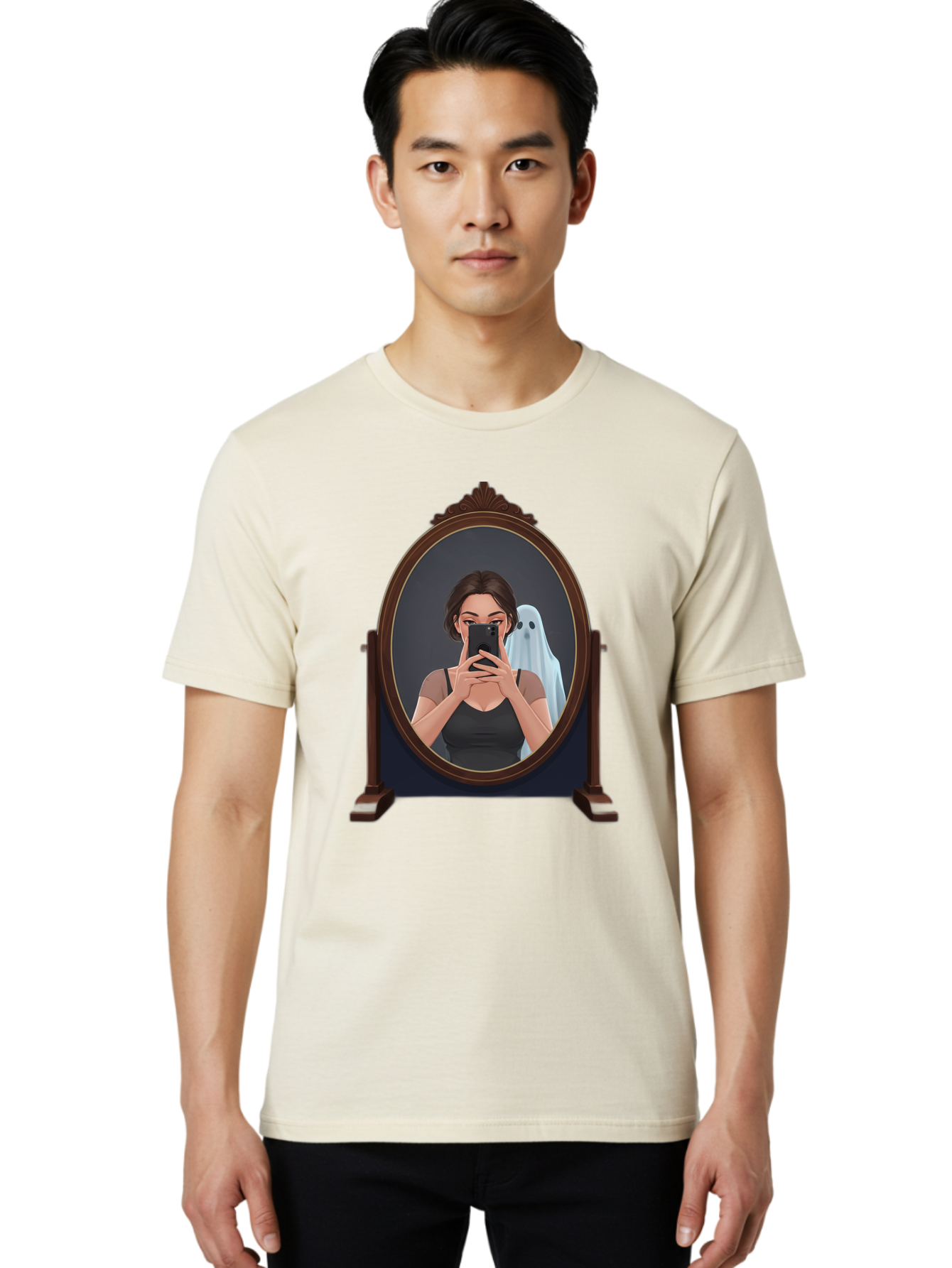 Woman-And-Ghost Men'S Graphic Tee, 100% Cotton, Comfortable Casual Summer Wear, Machine Washable, Vintage Camera, Old Camera, Antique Camera, Black Camera, Classic Photography, Photography Equipment, Nostalgic Device, Film Camera, Camera Art Bap008 30