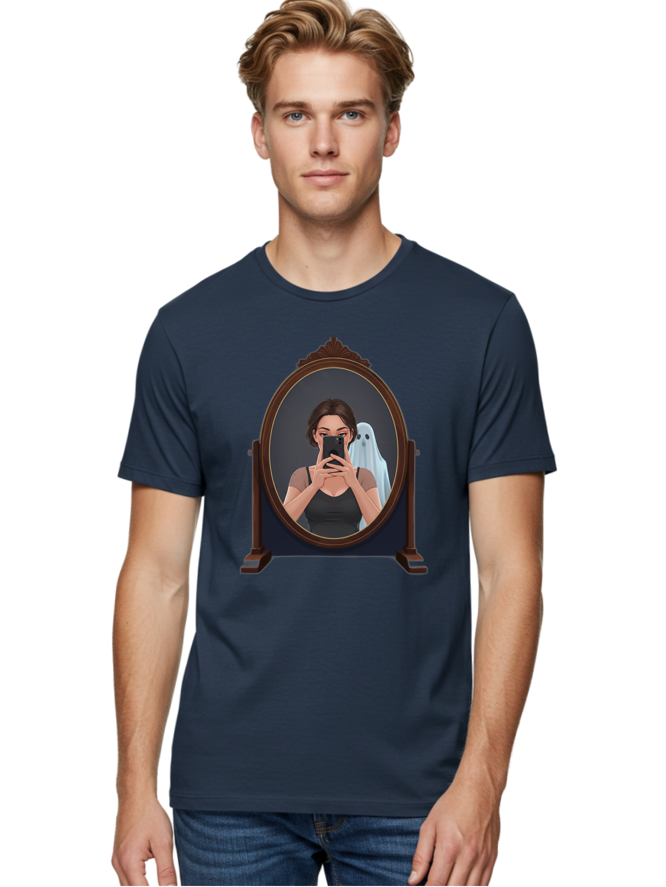 Woman-And-Ghost Men'S Graphic Tee, 100% Cotton, Comfortable Casual Summer Wear, Machine Washable, Vintage Camera, Old Camera, Antique Camera, Black Camera, Classic Photography, Photography Equipment, Nostalgic Device, Film Camera, Camera Art Bap008 23