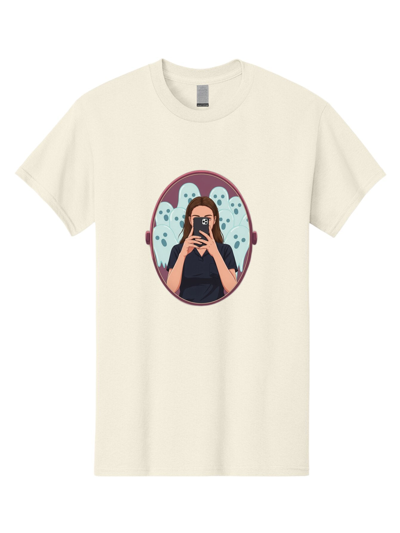 Woman-In-Mirror-With-Ghosts Men'S Graphic Tee, 100% Cotton, Comfortable Casual Summer Wear, Machine Washable, Vintage Camera, Old Camera, Antique Camera, Black Camera, Classic Photography, Photography Equipment, Nostalgic Device, Film Camera, Bap011 14