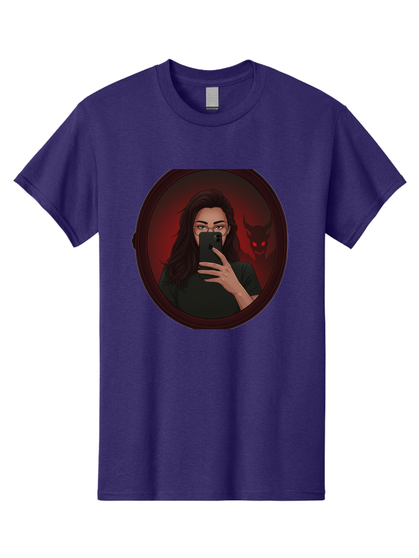 Woman-Taking-Selfie-With-Devil Men'S Graphic Tee, 100% Cotton, Comfortable Casual Summer Wear, Machine Washable, Vintage Camera, Old Camera, Antique Camera, Black Camera, Classic Photography, Photography Equipment, Nostalgic Device, Bap016 11