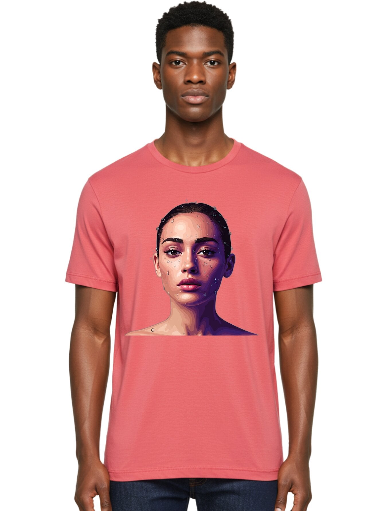 Woman-With-Water-Droplets-1 Men'S Graphic Tee, 100% Cotton, Comfortable Casual Summer Wear, Machine Washable, Vintage Camera, Old Camera, Antique Camera, Black Camera, Classic Photography, Photography Equipment, Nostalgic Device, Film Camera, Bap019 24