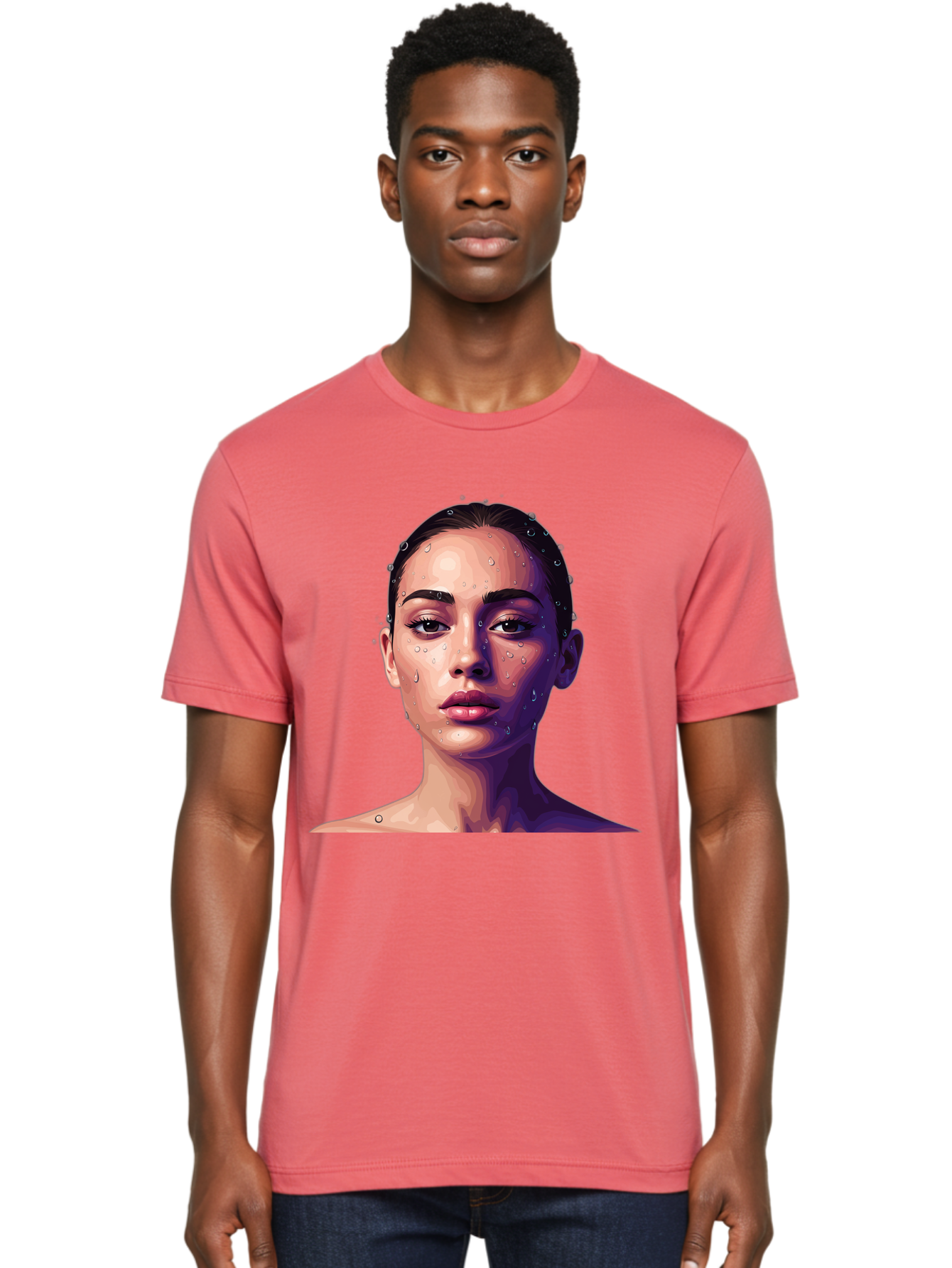 Woman-With-Water-Droplets-1 Men'S Graphic Tee, 100% Cotton, Comfortable Casual Summer Wear, Machine Washable, Vintage Camera, Old Camera, Antique Camera, Black Camera, Classic Photography, Photography Equipment, Nostalgic Device, Film Camera, Bap019 22