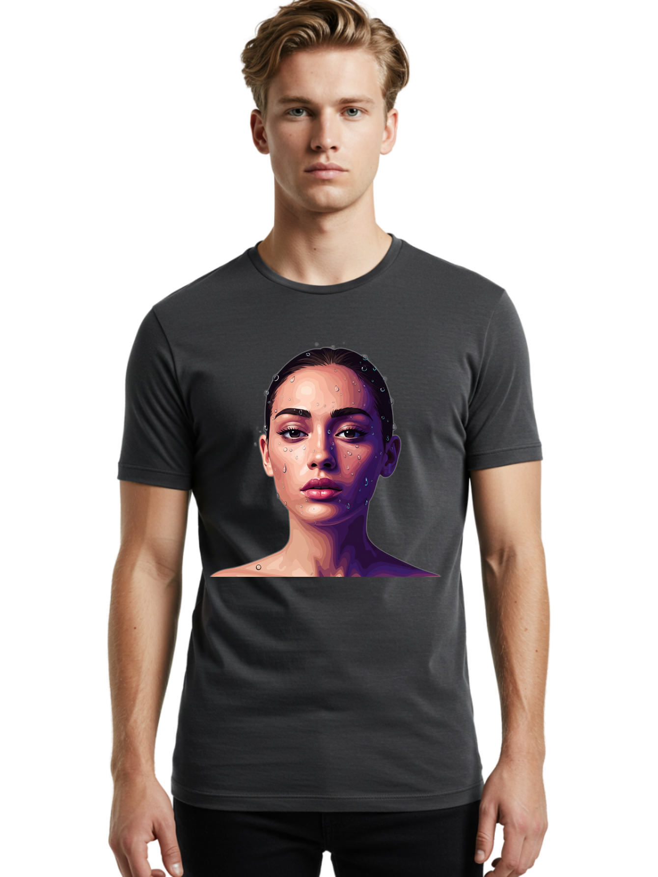 Woman-With-Water-Droplets-1 Men'S Graphic Tee, 100% Cotton, Comfortable Casual Summer Wear, Machine Washable, Vintage Camera, Old Camera, Antique Camera, Black Camera, Classic Photography, Photography Equipment, Nostalgic Device, Film Camera, Bap019 27