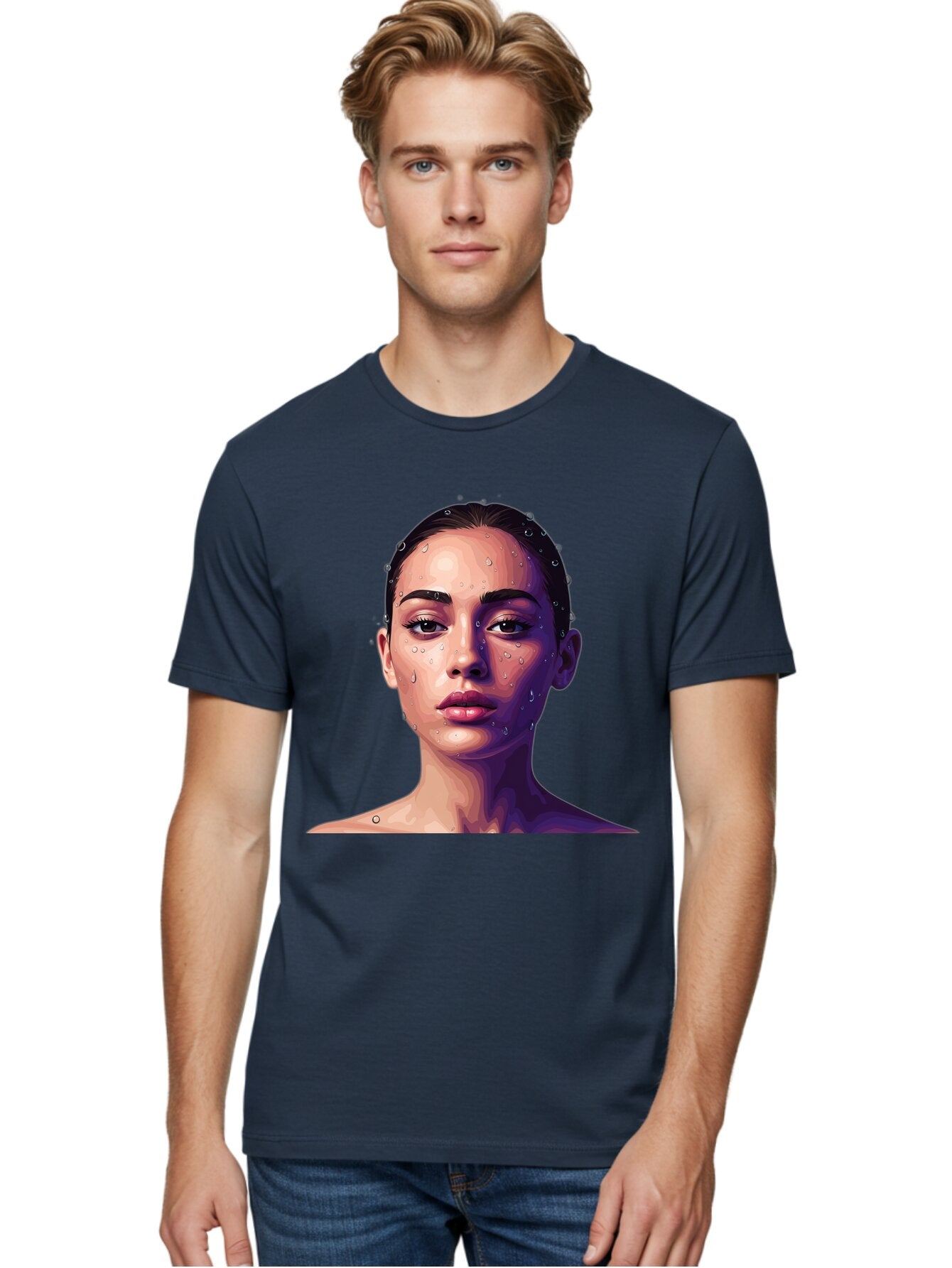 Woman-With-Water-Droplets-1 Men'S Graphic Tee, 100% Cotton, Comfortable Casual Summer Wear, Machine Washable, Vintage Camera, Old Camera, Antique Camera, Black Camera, Classic Photography, Photography Equipment, Nostalgic Device, Film Camera, Bap019 30