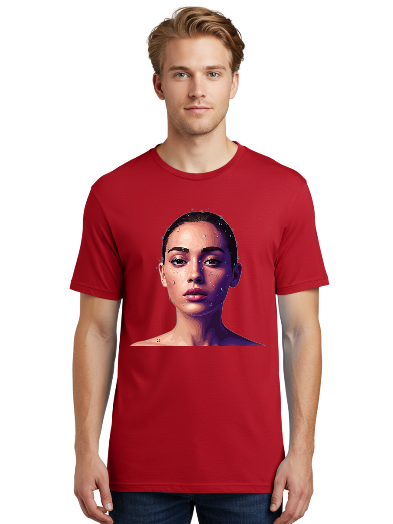 Woman-With-Water-Droplets-1 Men'S Graphic Tee, 100% Cotton, Comfortable Casual Summer Wear, Machine Washable, Vintage Camera, Old Camera, Antique Camera, Black Camera, Classic Photography, Photography Equipment, Nostalgic Device, Film Camera, Bap019 30