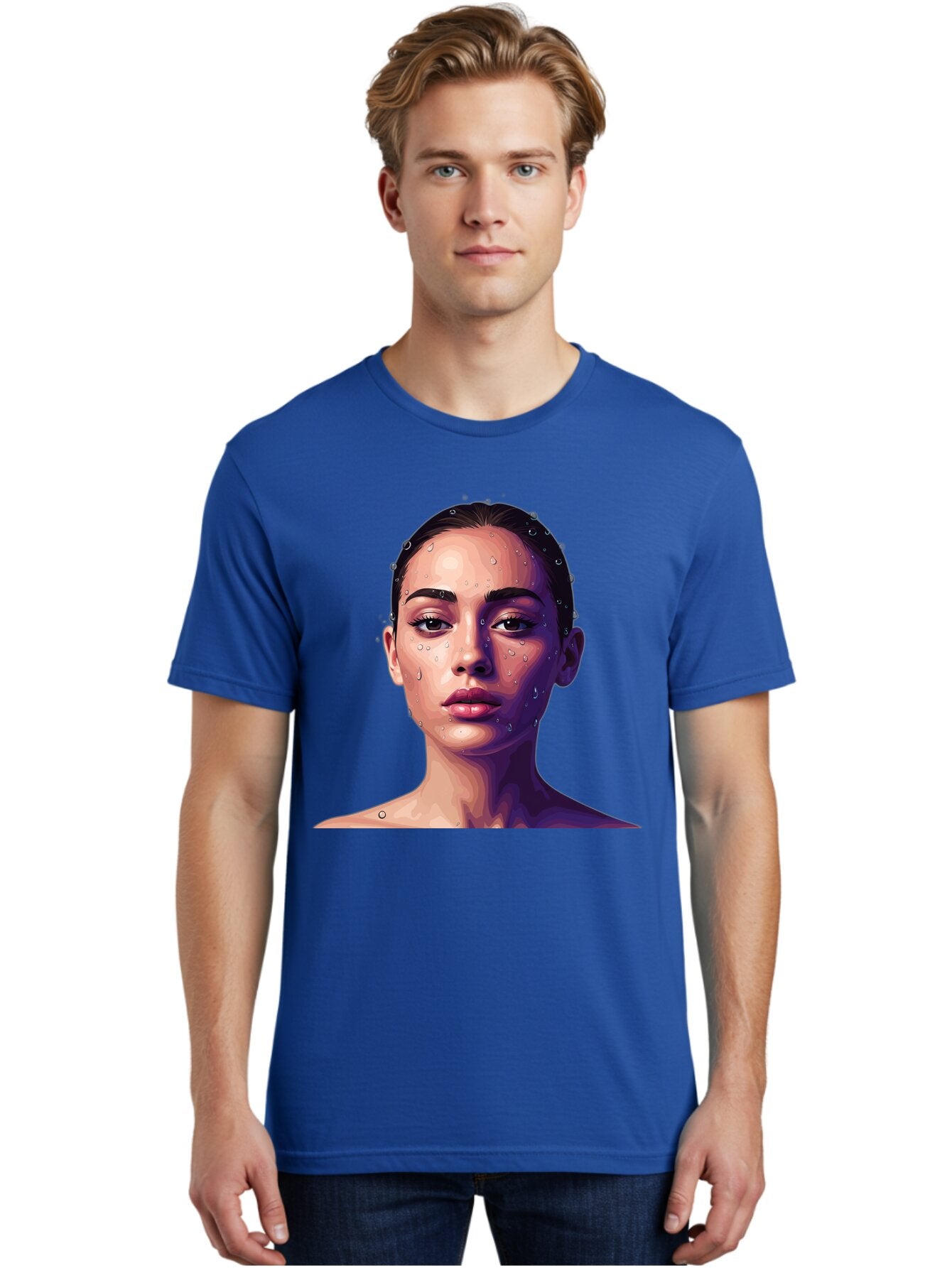 Woman-With-Water-Droplets-1 Men'S Graphic Tee, 100% Cotton, Comfortable Casual Summer Wear, Machine Washable, Vintage Camera, Old Camera, Antique Camera, Black Camera, Classic Photography, Photography Equipment, Nostalgic Device, Film Camera, Bap019 19