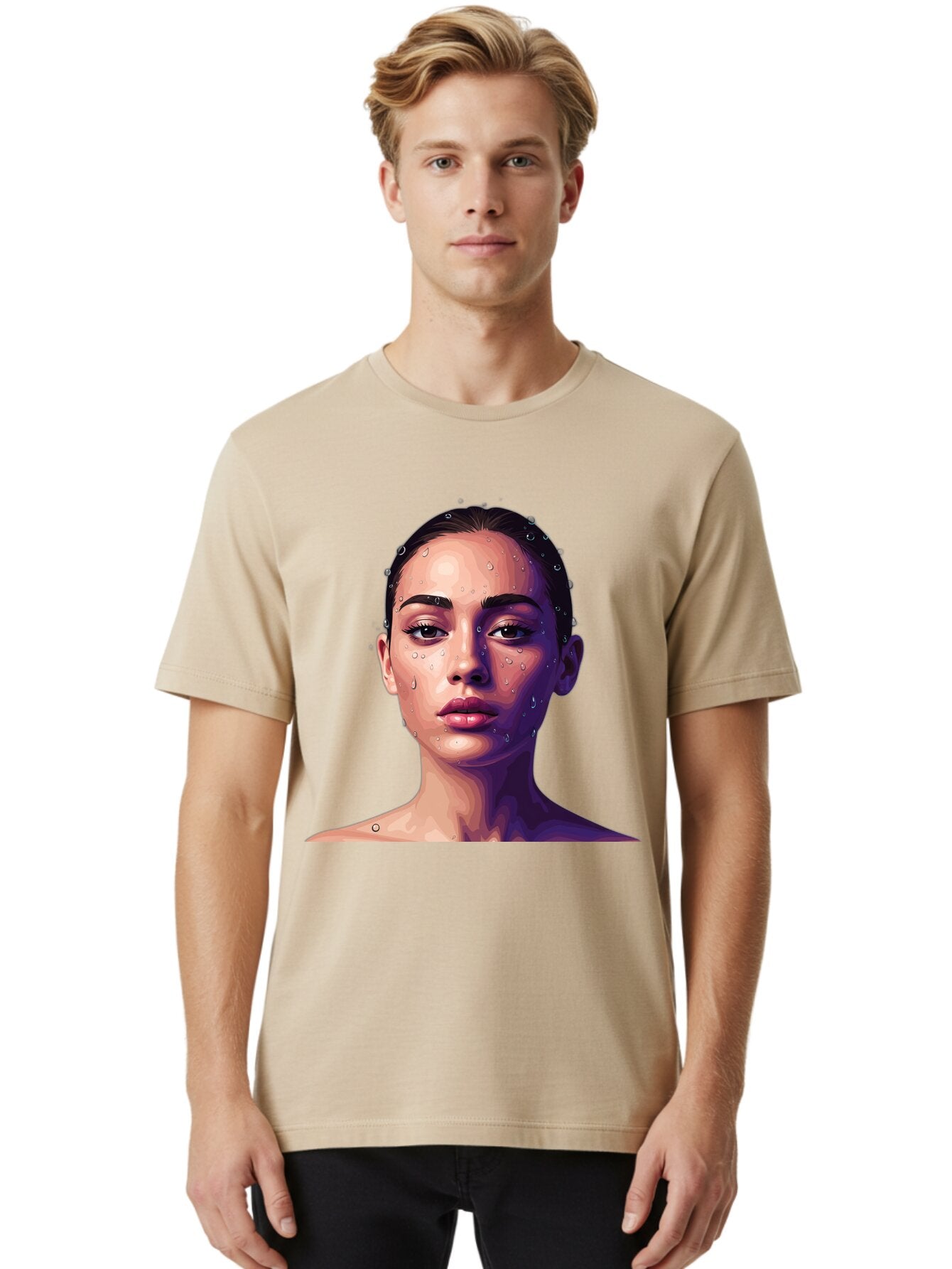 Woman-With-Water-Droplets-1 Men'S Graphic Tee, 100% Cotton, Comfortable Casual Summer Wear, Machine Washable, Vintage Camera, Old Camera, Antique Camera, Black Camera, Classic Photography, Photography Equipment, Nostalgic Device, Film Camera, Bap019 16