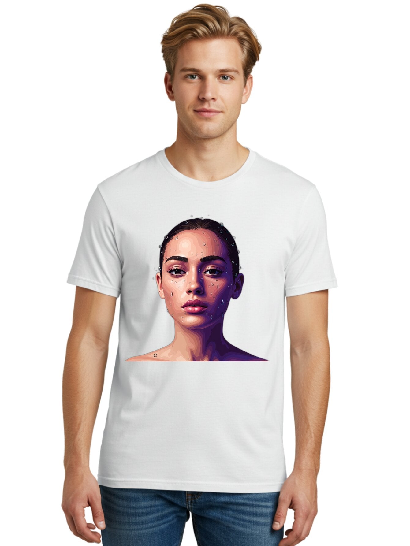 Woman-With-Water-Droplets-1 Men'S Graphic Tee, 100% Cotton, Comfortable Casual Summer Wear, Machine Washable, Vintage Camera, Old Camera, Antique Camera, Black Camera, Classic Photography, Photography Equipment, Nostalgic Device, Film Camera, Bap019 27