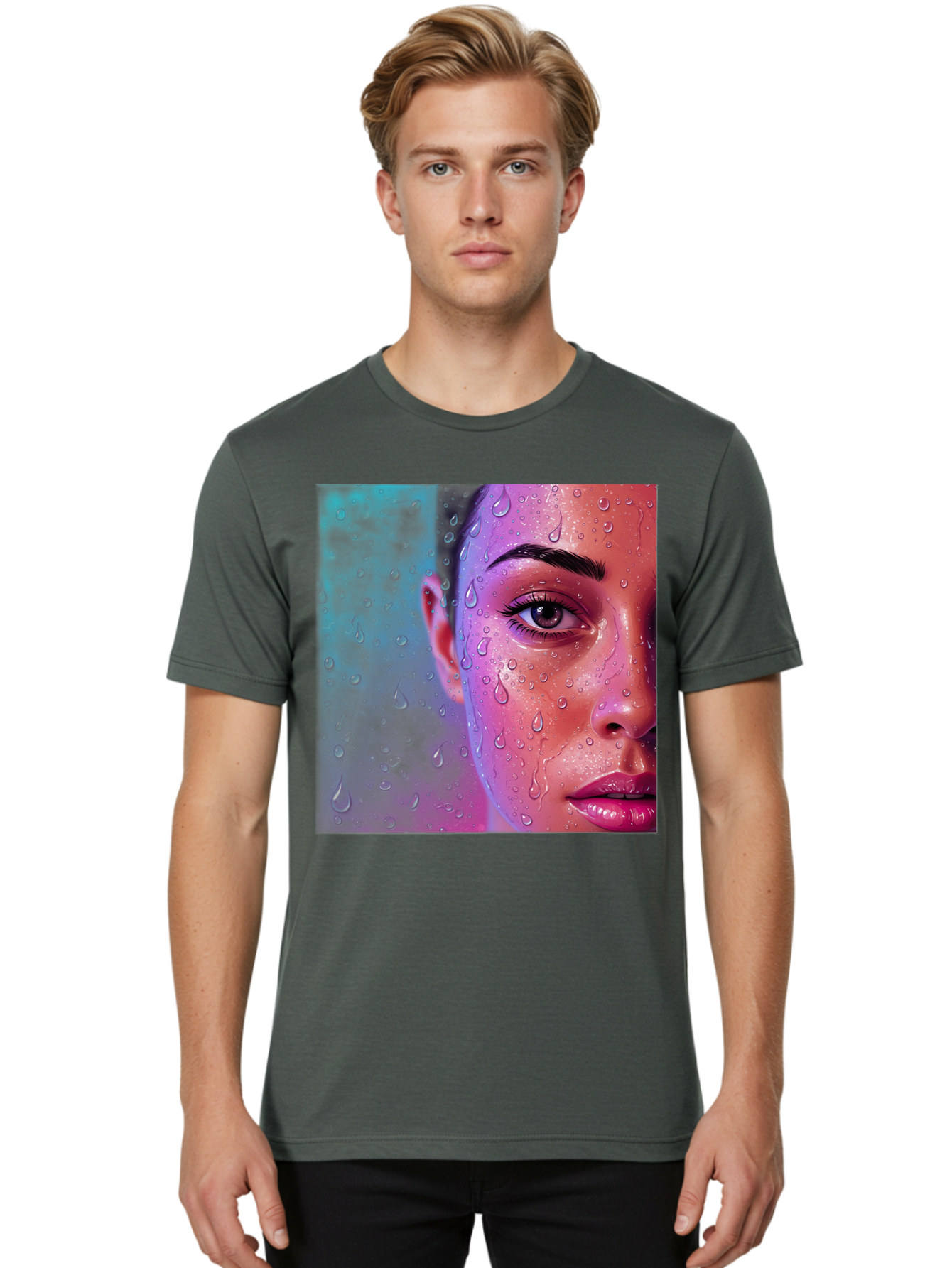 Woman-With-Water-Droplets Men'S Graphic Tee, 100% Cotton, Comfortable Casual Summer Wear, Machine Washable, Vintage Camera, Old Camera, Antique Camera, Black Camera, Classic Photography, Photography Equipment, Nostalgic Device, Film Camera, Bap020 19