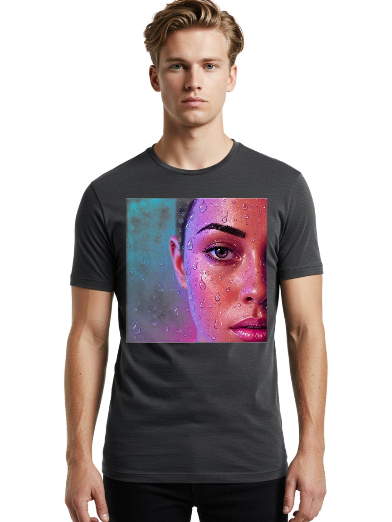 Woman-With-Water-Droplets Men'S Graphic Tee, 100% Cotton, Comfortable Casual Summer Wear, Machine Washable, Vintage Camera, Old Camera, Antique Camera, Black Camera, Classic Photography, Photography Equipment, Nostalgic Device, Film Camera, Bap020 16