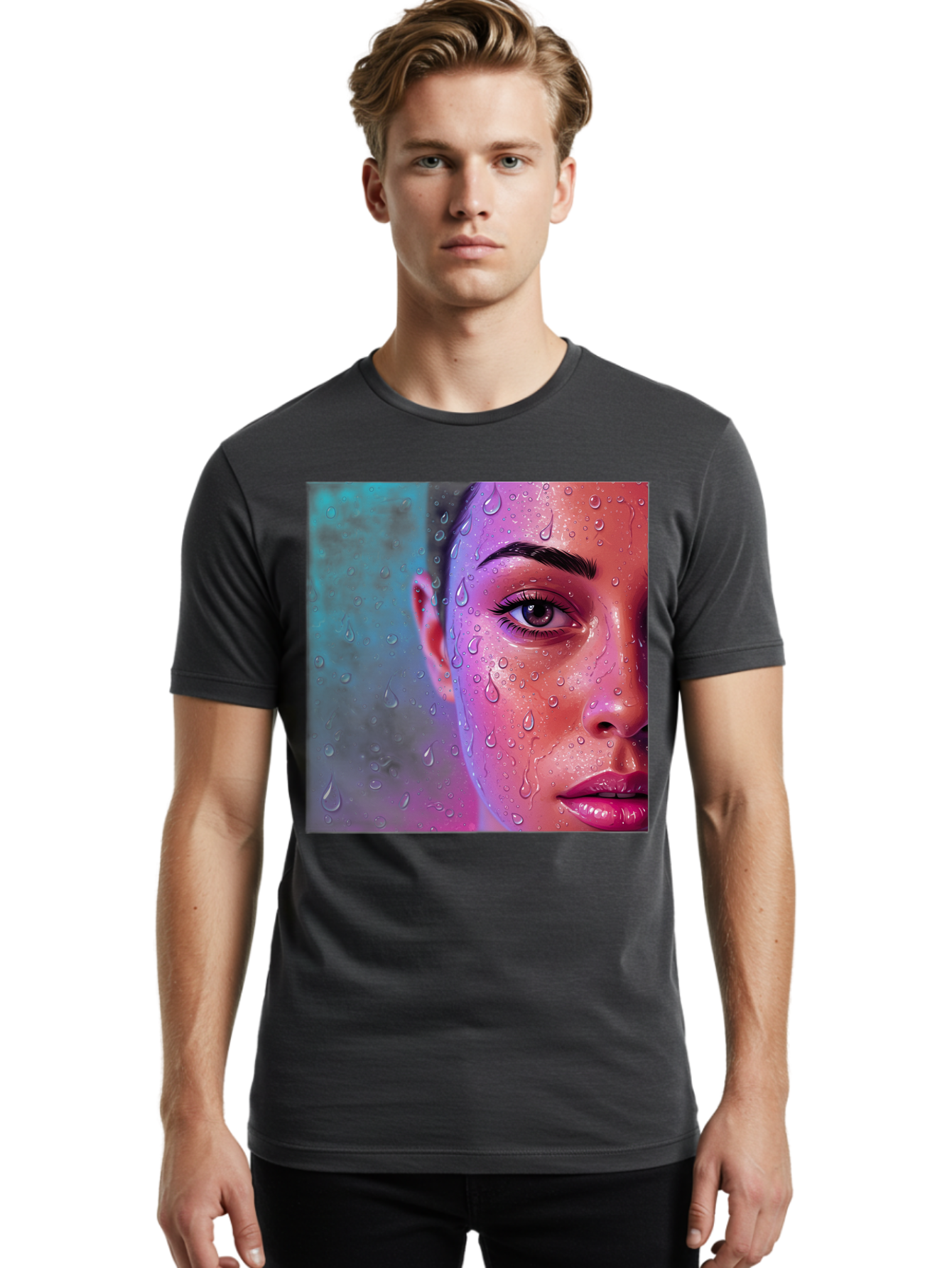 Woman-With-Water-Droplets Men'S Graphic Tee, 100% Cotton, Comfortable Casual Summer Wear, Machine Washable, Vintage Camera, Old Camera, Antique Camera, Black Camera, Classic Photography, Photography Equipment, Nostalgic Device, Film Camera, Bap020 28