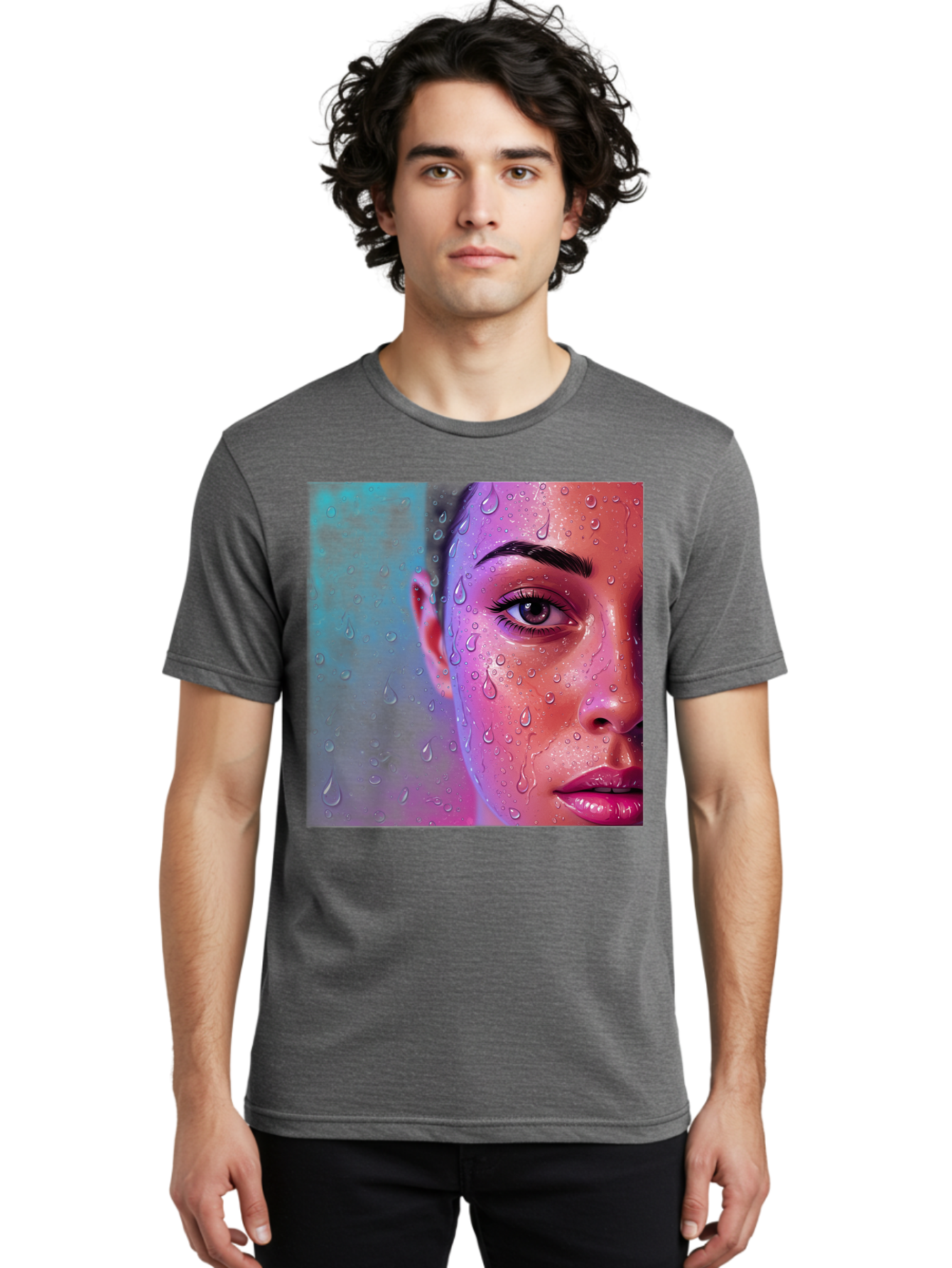 Woman-With-Water-Droplets Men'S Graphic Tee, 100% Cotton, Comfortable Casual Summer Wear, Machine Washable, Vintage Camera, Old Camera, Antique Camera, Black Camera, Classic Photography, Photography Equipment, Nostalgic Device, Film Camera, Bap020 17