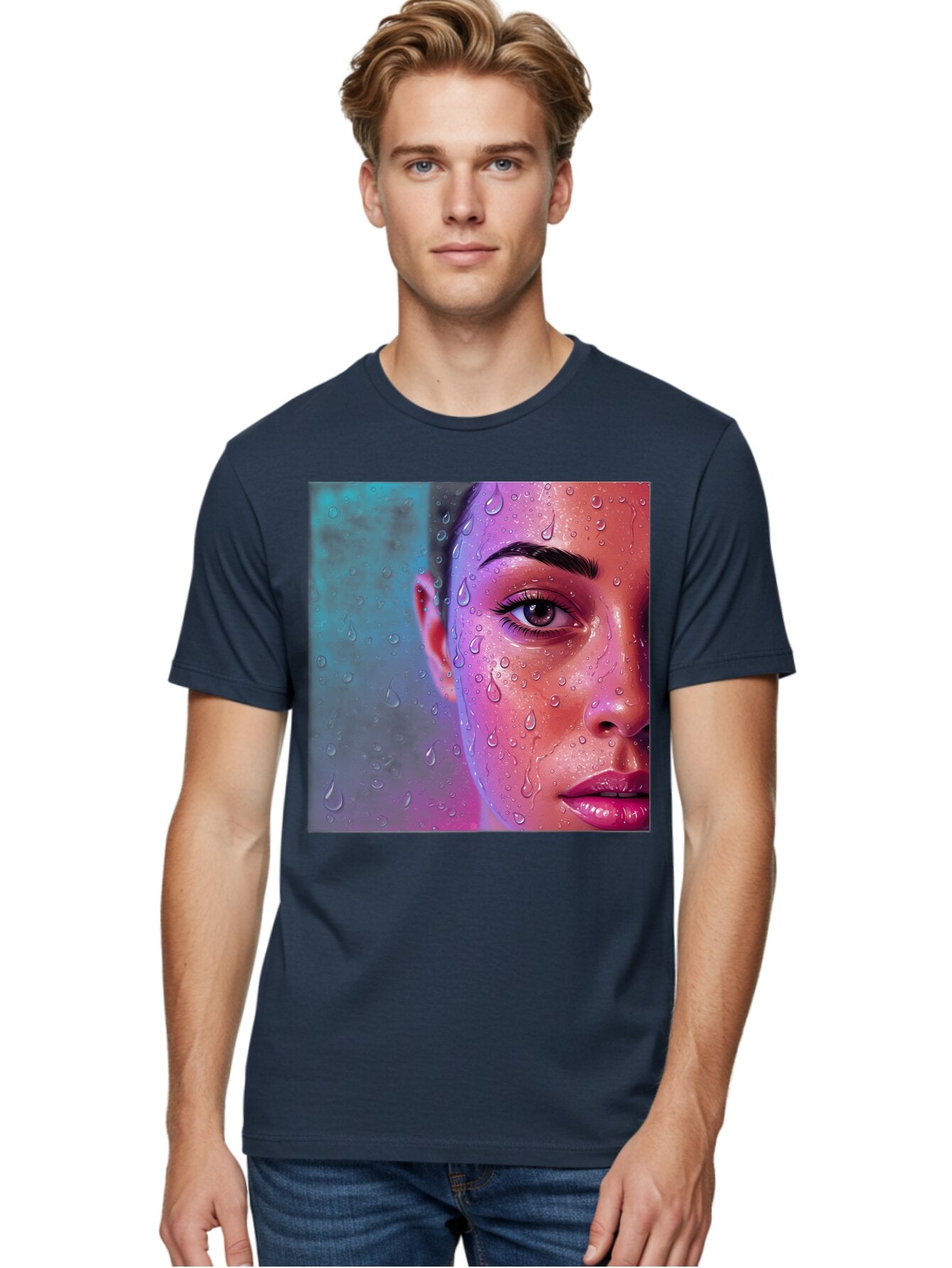 Woman-With-Water-Droplets Men'S Graphic Tee, 100% Cotton, Comfortable Casual Summer Wear, Machine Washable, Vintage Camera, Old Camera, Antique Camera, Black Camera, Classic Photography, Photography Equipment, Nostalgic Device, Film Camera, Bap020 17