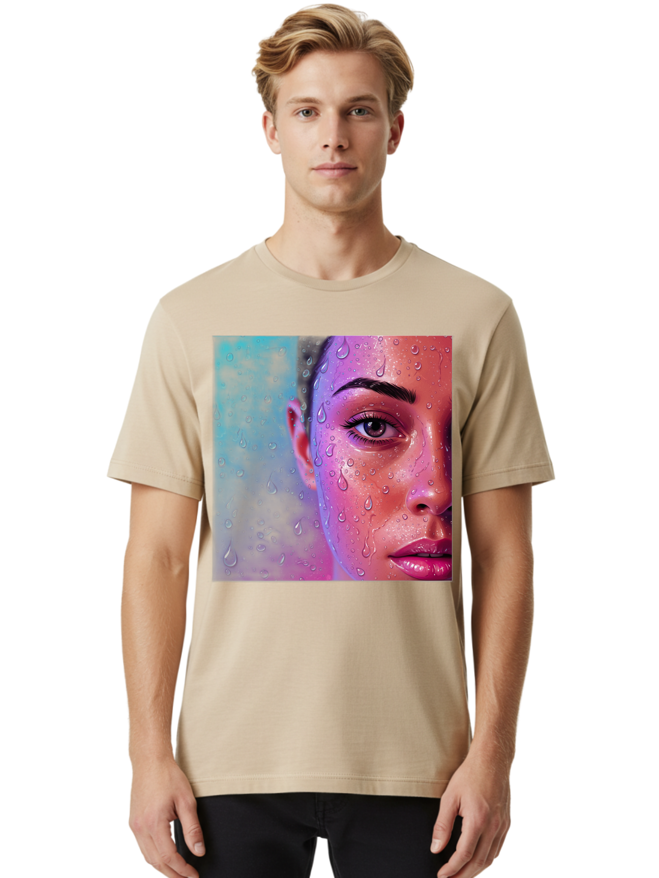Woman-With-Water-Droplets Men'S Graphic Tee, 100% Cotton, Comfortable Casual Summer Wear, Machine Washable, Vintage Camera, Old Camera, Antique Camera, Black Camera, Classic Photography, Photography Equipment, Nostalgic Device, Film Camera, Bap020 16