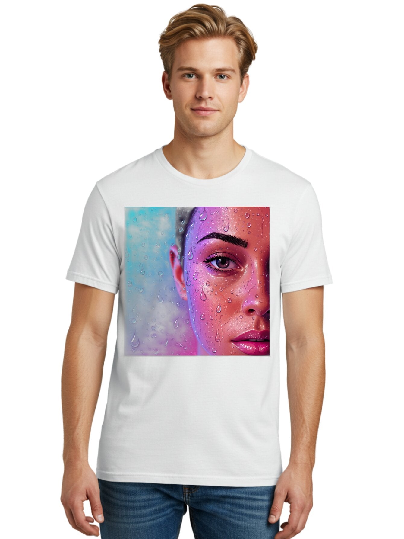 Woman-With-Water-Droplets Men'S Graphic Tee, 100% Cotton, Comfortable Casual Summer Wear, Machine Washable, Vintage Camera, Old Camera, Antique Camera, Black Camera, Classic Photography, Photography Equipment, Nostalgic Device, Film Camera, Bap020 21