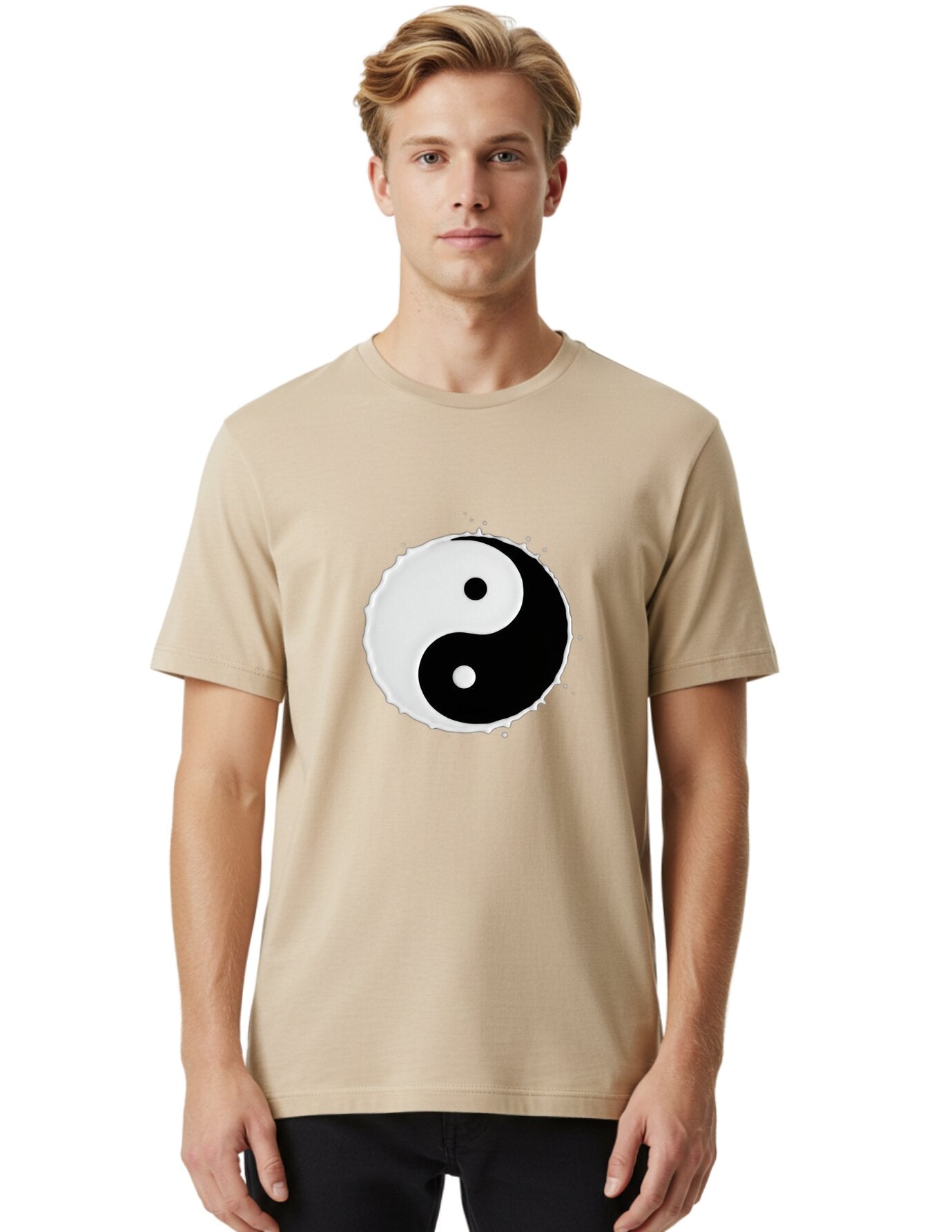 Yin-Yang Men'S Graphic Tee, 100% Cotton, Comfortable Casual Summer Wear, Machine Washable, Vintage Camera, Old Camera, Antique Camera, Black Camera, Classic Photography, Photography Equipment, Nostalgic Device, Film Camera, Camera Art Bap031 23