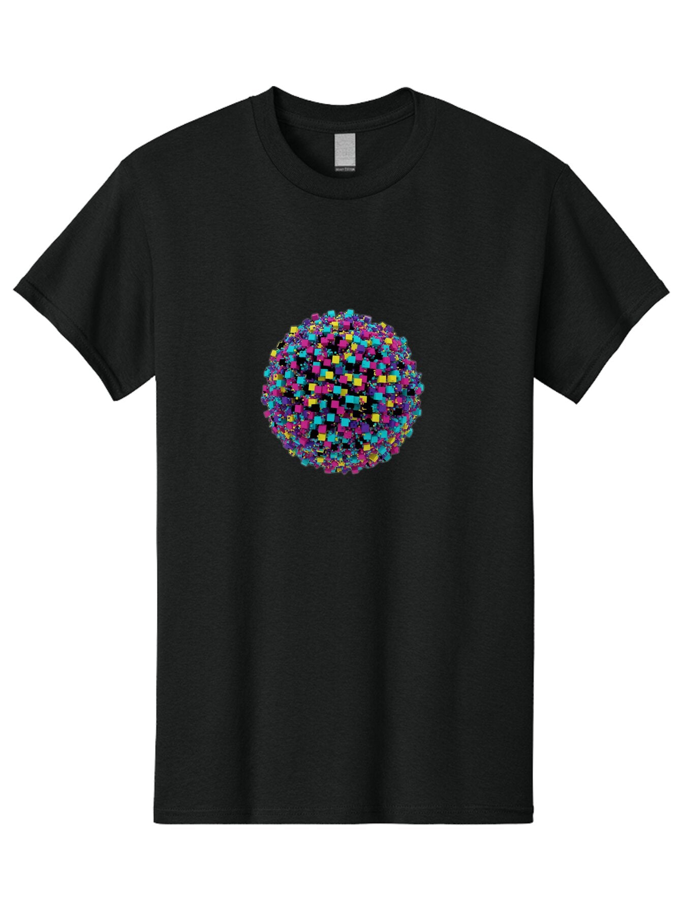 3D-Pixelated-Sphere Men'S Graphic Tee, 100% Cotton, Comfortable Casual Summer Wear, Machine Washable, Vintage Camera, Old Camera, Antique Camera, Black Camera, Classic Photography, Photography Equipment, Nostalgic Device, Film Camera, Bap034 11