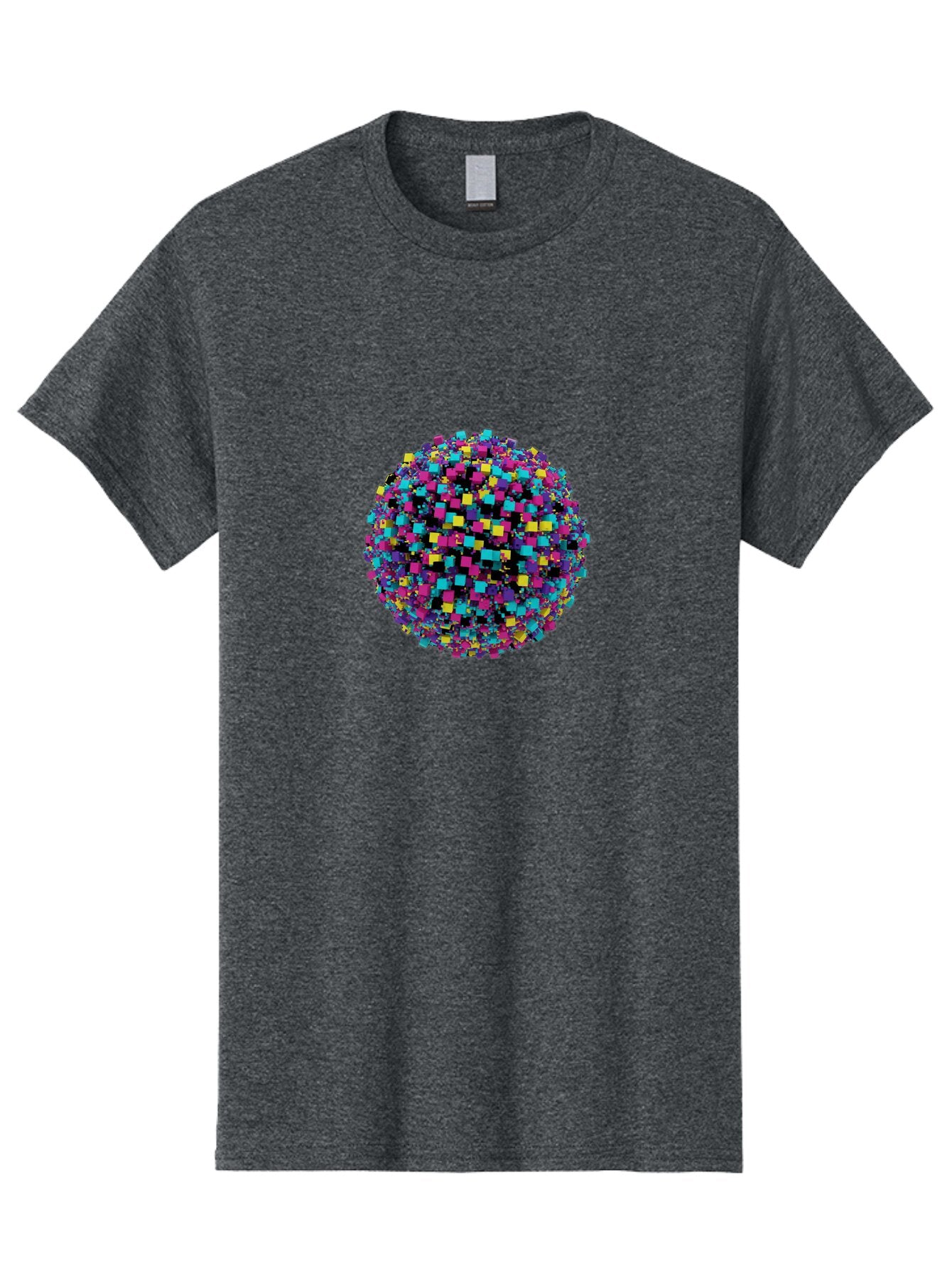 3D-Pixelated-Sphere Men'S Graphic Tee, 100% Cotton, Comfortable Casual Summer Wear, Machine Washable, Vintage Camera, Old Camera, Antique Camera, Black Camera, Classic Photography, Photography Equipment, Nostalgic Device, Film Camera, Bap034 15