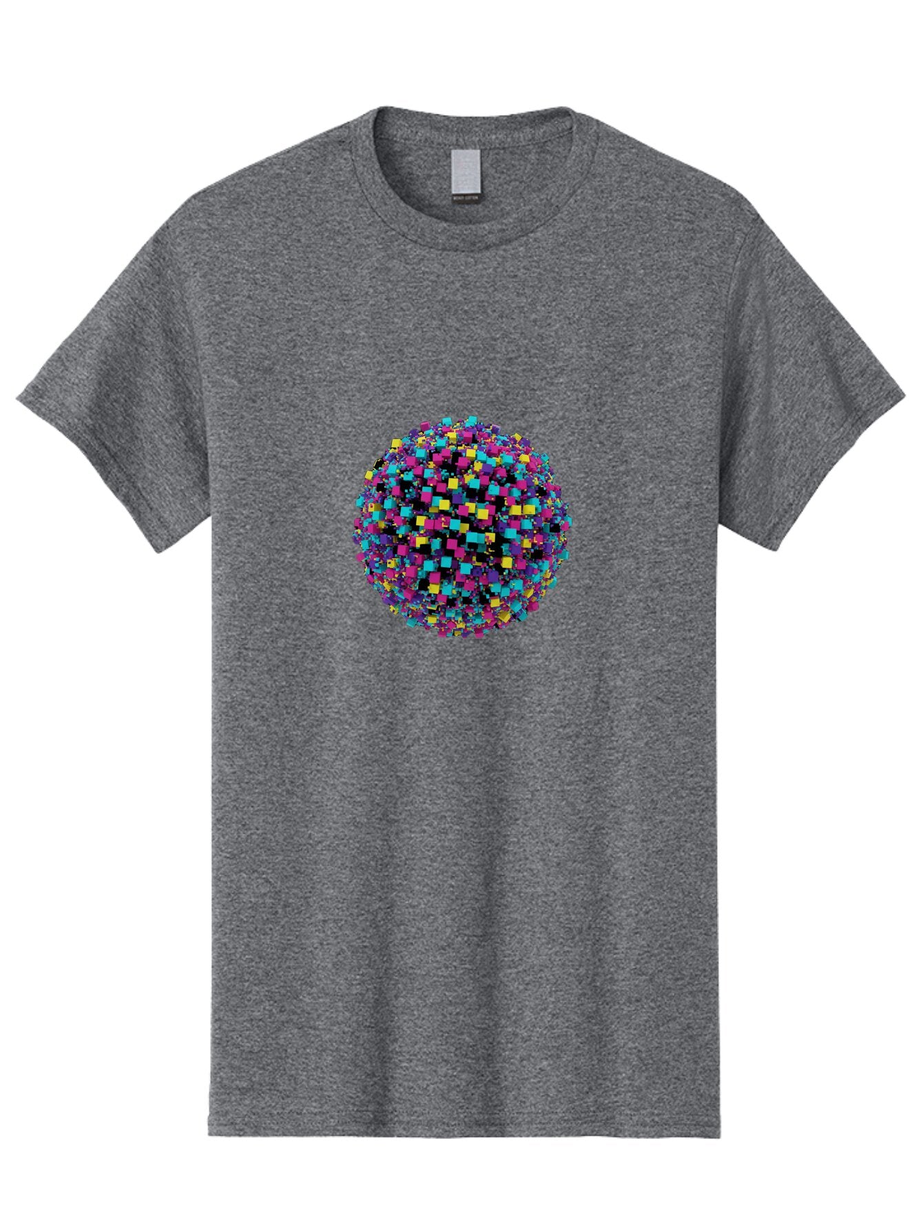 3D-Pixelated-Sphere Men'S Graphic Tee, 100% Cotton, Comfortable Casual Summer Wear, Machine Washable, Vintage Camera, Old Camera, Antique Camera, Black Camera, Classic Photography, Photography Equipment, Nostalgic Device, Film Camera, Bap034 4