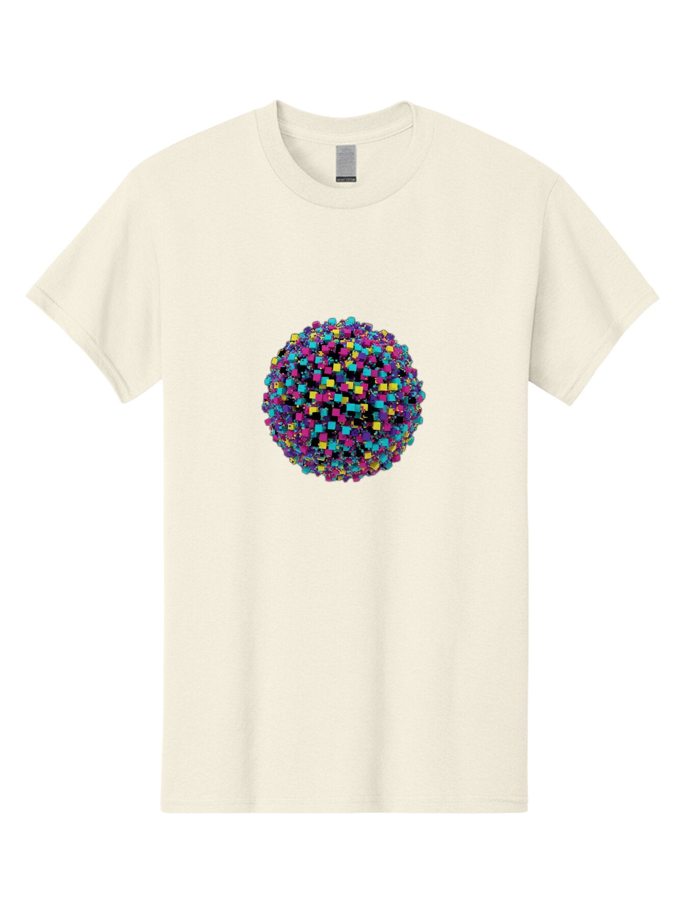 3D-Pixelated-Sphere Men'S Graphic Tee, 100% Cotton, Comfortable Casual Summer Wear, Machine Washable, Vintage Camera, Old Camera, Antique Camera, Black Camera, Classic Photography, Photography Equipment, Nostalgic Device, Film Camera, Bap034 6