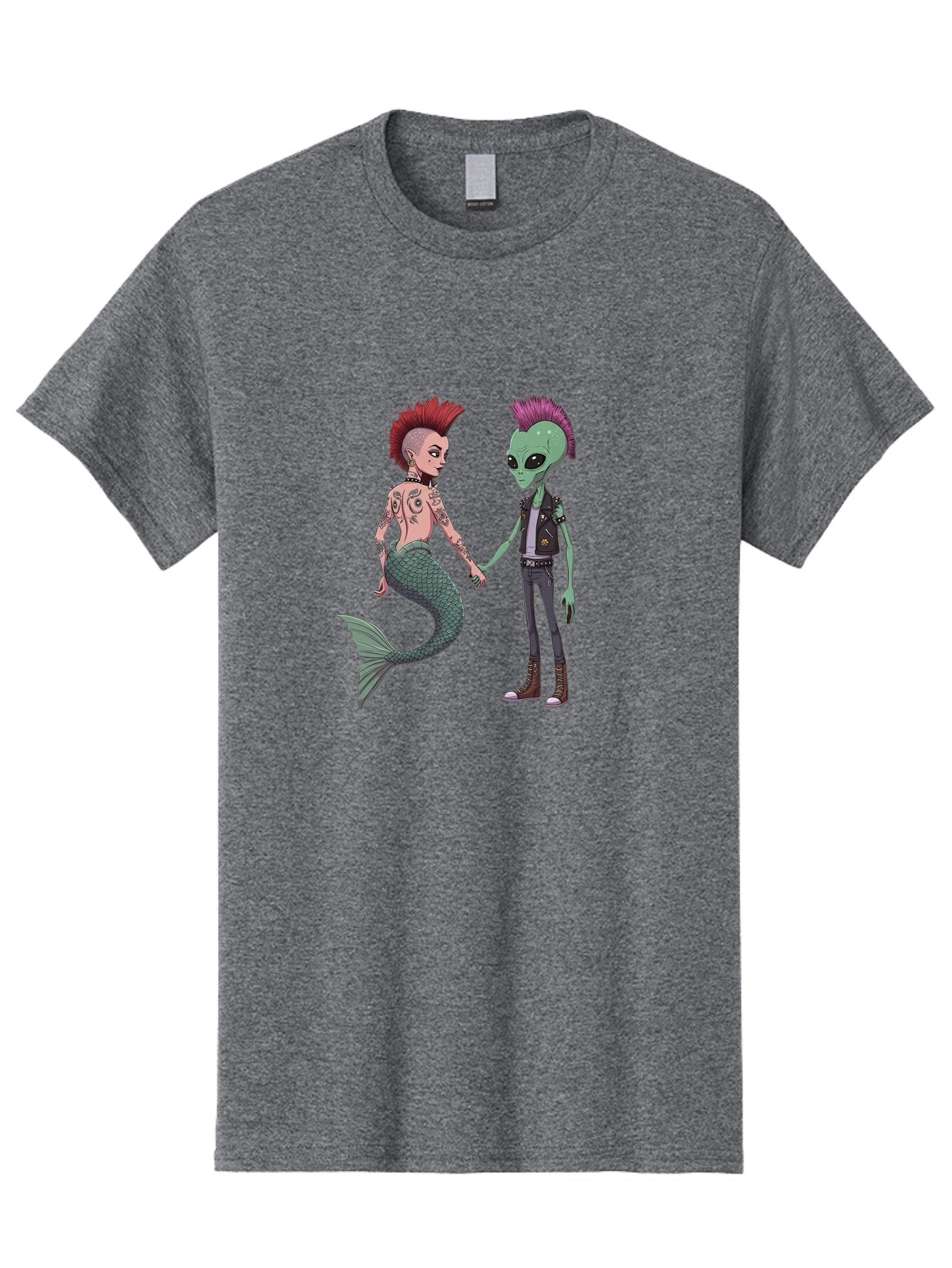 Alien-And-Mermaid-Punk-Couple Men'S Graphic Tee, 100% Cotton, Comfortable Casual Summer Wear, Machine Washable, Vintage Camera, Old Camera, Antique Camera, Black Camera, Classic Photography, Photography Equipment, Nostalgic Device, Bap038 7