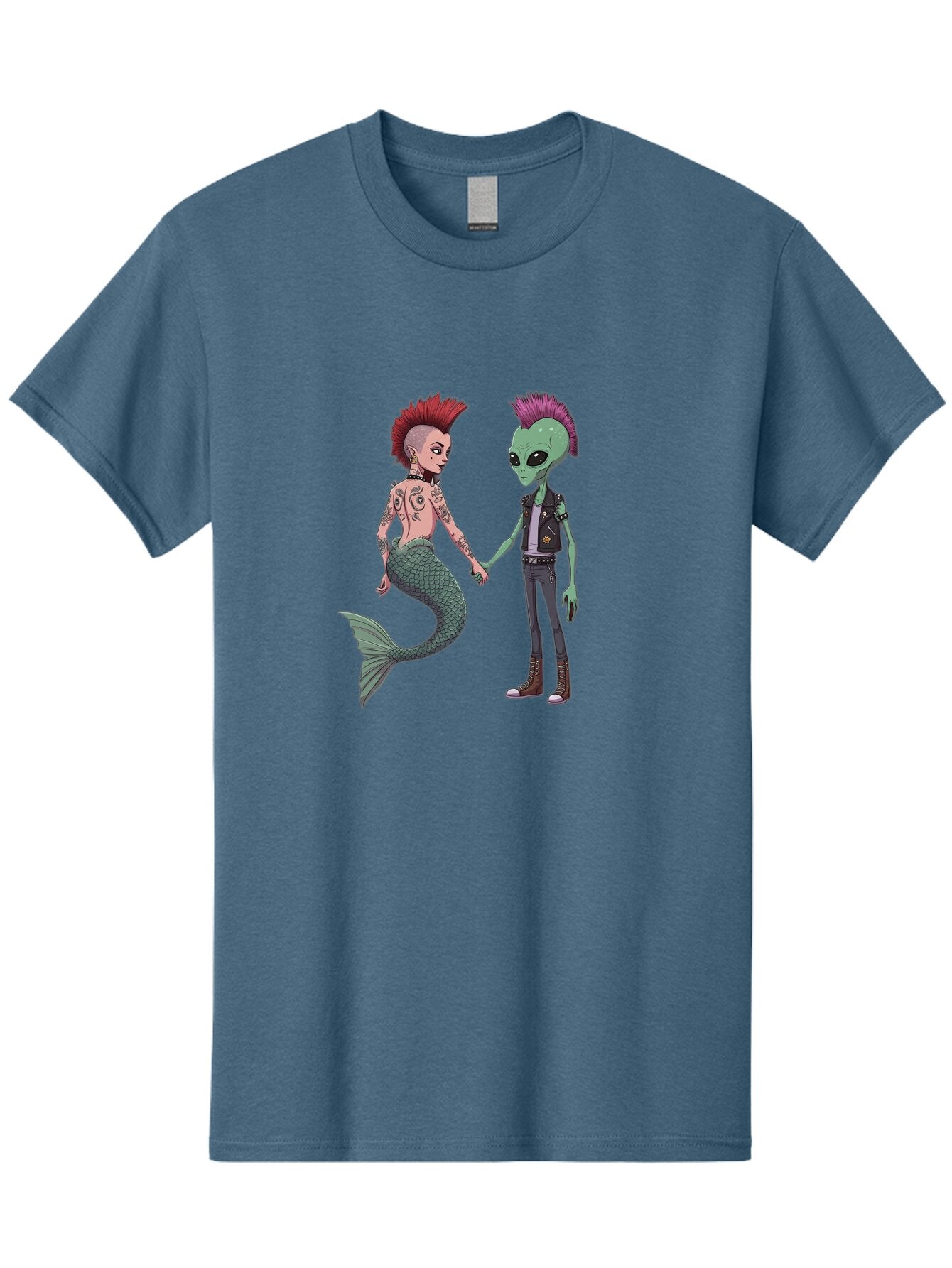 Alien-And-Mermaid-Punk-Couple Men'S Graphic Tee, 100% Cotton, Comfortable Casual Summer Wear, Machine Washable, Vintage Camera, Old Camera, Antique Camera, Black Camera, Classic Photography, Photography Equipment, Nostalgic Device, Bap038 11