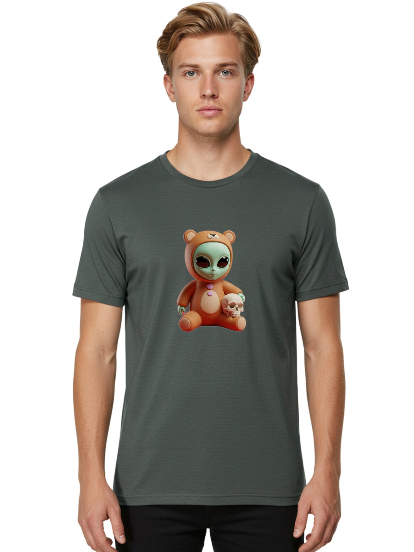 Alien-In-Bear-Suit Men'S Graphic Tee, 100% Cotton, Comfortable Casual Summer Wear, Machine Washable, Vintage Camera, Old Camera, Antique Camera, Black Camera, Classic Photography, Photography Equipment, Nostalgic Device, Film Camera, Bap058 29