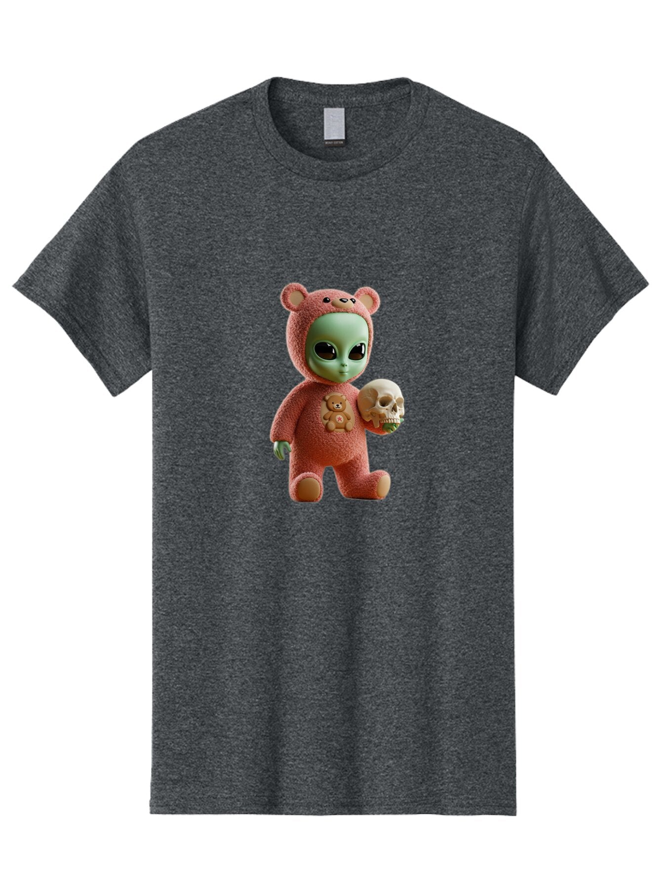 Alien-With-Skull-And-Teddy-Bear Men'S Graphic Tee, 100% Cotton, Comfortable Casual Summer Wear, Machine Washable, Vintage Camera, Old Camera, Antique Camera, Black Camera, Classic Photography, Photography Equipment, Nostalgic Device, Bap062 13