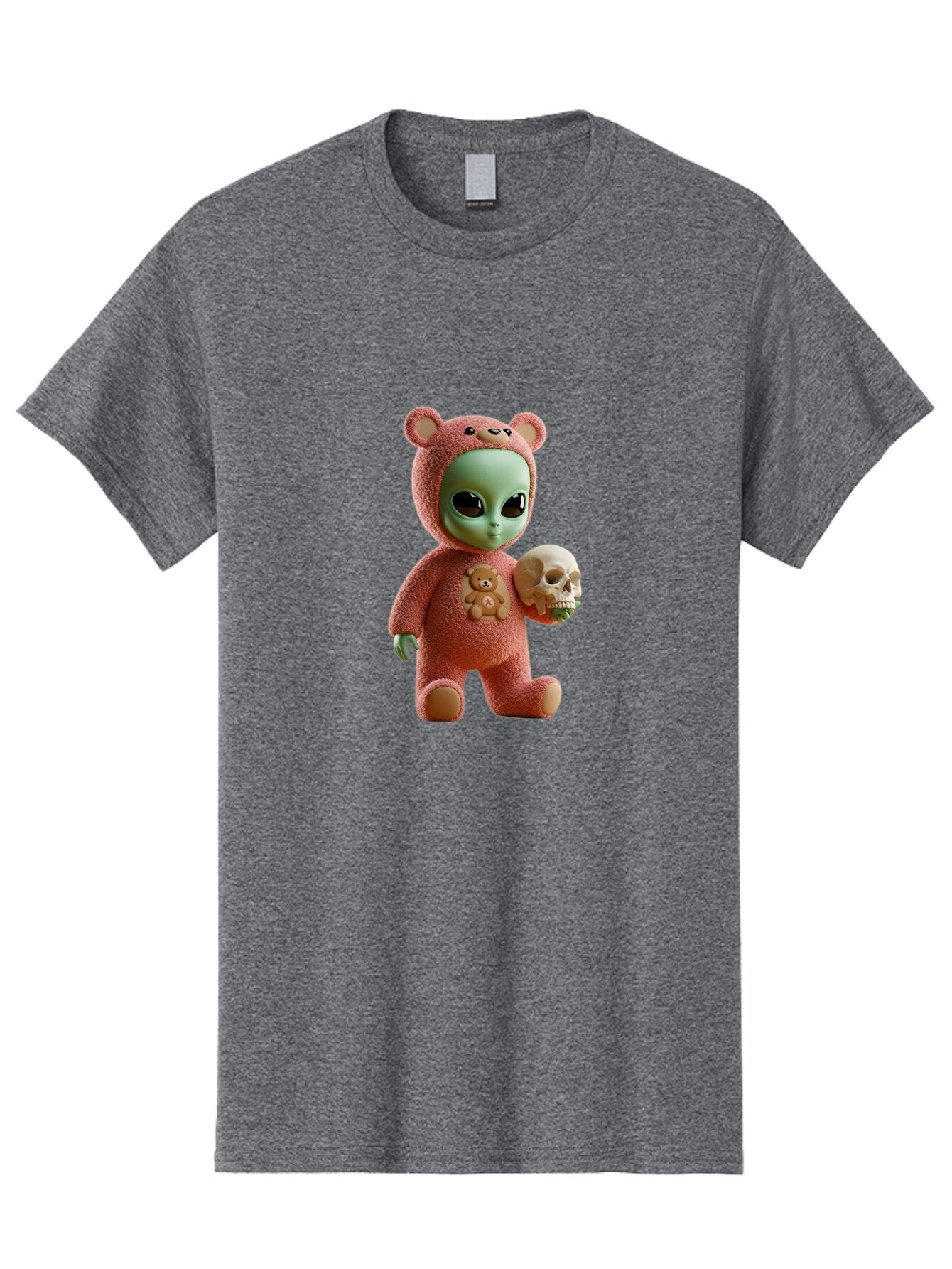 Alien-With-Skull-And-Teddy-Bear Men'S Graphic Tee, 100% Cotton, Comfortable Casual Summer Wear, Machine Washable, Vintage Camera, Old Camera, Antique Camera, Black Camera, Classic Photography, Photography Equipment, Nostalgic Device, Bap062 7