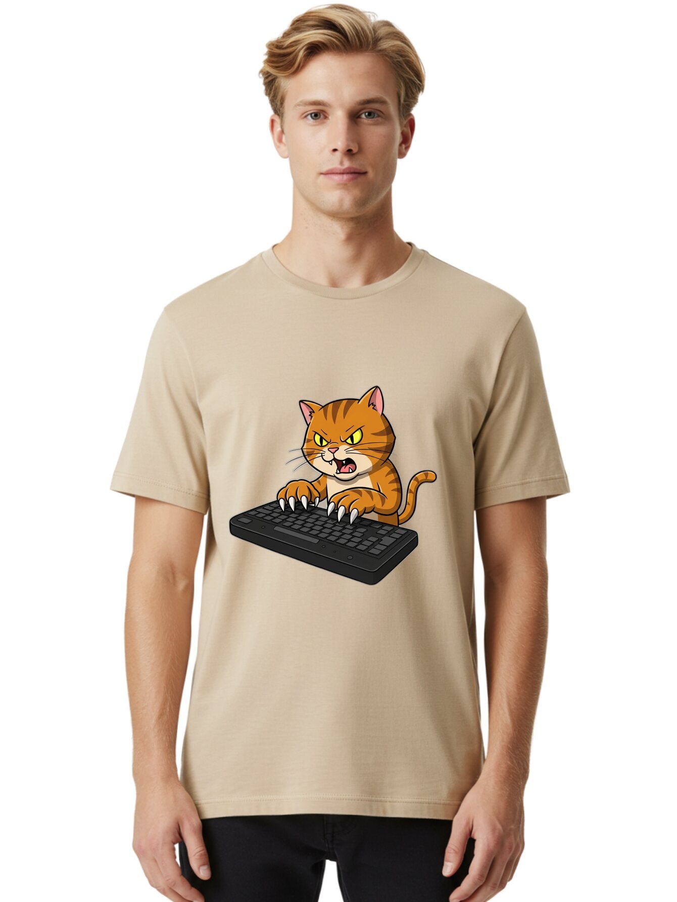 Angry-Cat-Typing Men'S Graphic Tee, 100% Cotton, Comfortable Casual Summer Wear, Machine Washable, Vintage Camera, Old Camera, Antique Camera, Black Camera, Classic Photography, Photography Equipment, Nostalgic Device, Film Camera, Camera Art Bap068 21