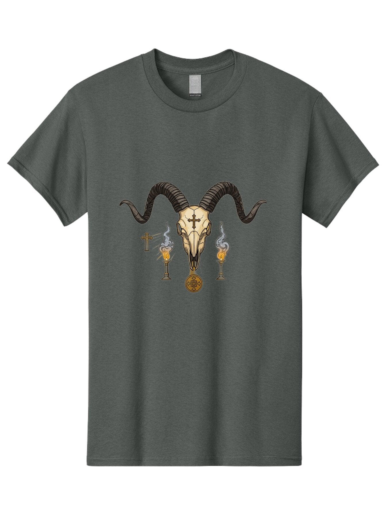 Baphomet-Skull-With-Cross-And-Candles Men'S Graphic Tee, 100% Cotton, Comfortable Casual Summer Wear, Machine Washable, Vintage Camera, Old Camera, Antique Camera, Black Camera, Classic Photography, Photography Equipment, Nostalgic Device, Bap115 12