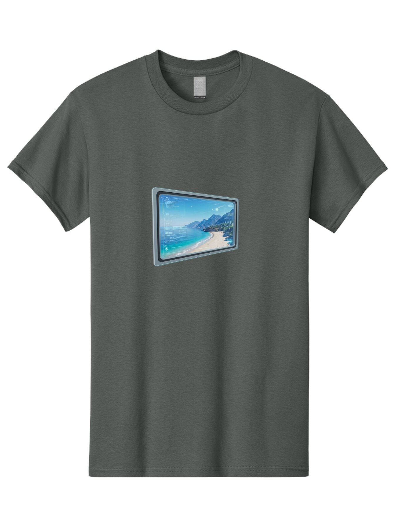 Beach-Landscape-Monitor Men'S Graphic Tee, 100% Cotton, Comfortable Casual Summer Wear, Machine Washable, Vintage Camera, Old Camera, Antique Camera, Black Camera, Classic Photography, Photography Equipment, Nostalgic Device, Film Camera, Bap126 14