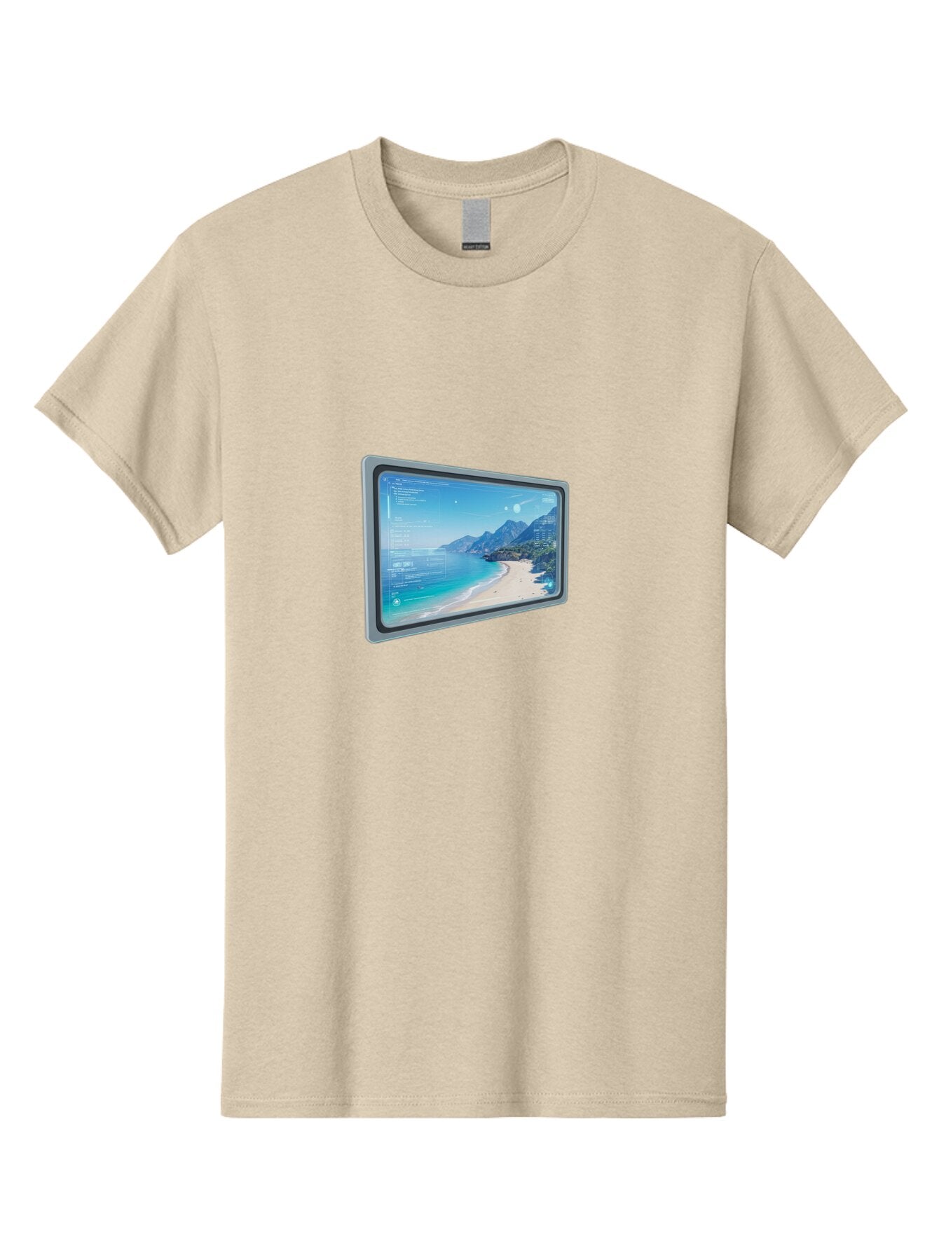 Beach-Landscape-Monitor Men'S Graphic Tee, 100% Cotton, Comfortable Casual Summer Wear, Machine Washable, Vintage Camera, Old Camera, Antique Camera, Black Camera, Classic Photography, Photography Equipment, Nostalgic Device, Film Camera, Bap126