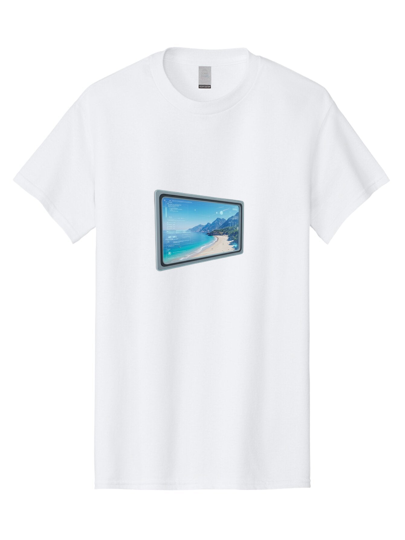 Beach-Landscape-Monitor Men'S Graphic Tee, 100% Cotton, Comfortable Casual Summer Wear, Machine Washable, Vintage Camera, Old Camera, Antique Camera, Black Camera, Classic Photography, Photography Equipment, Nostalgic Device, Film Camera, Bap126 9