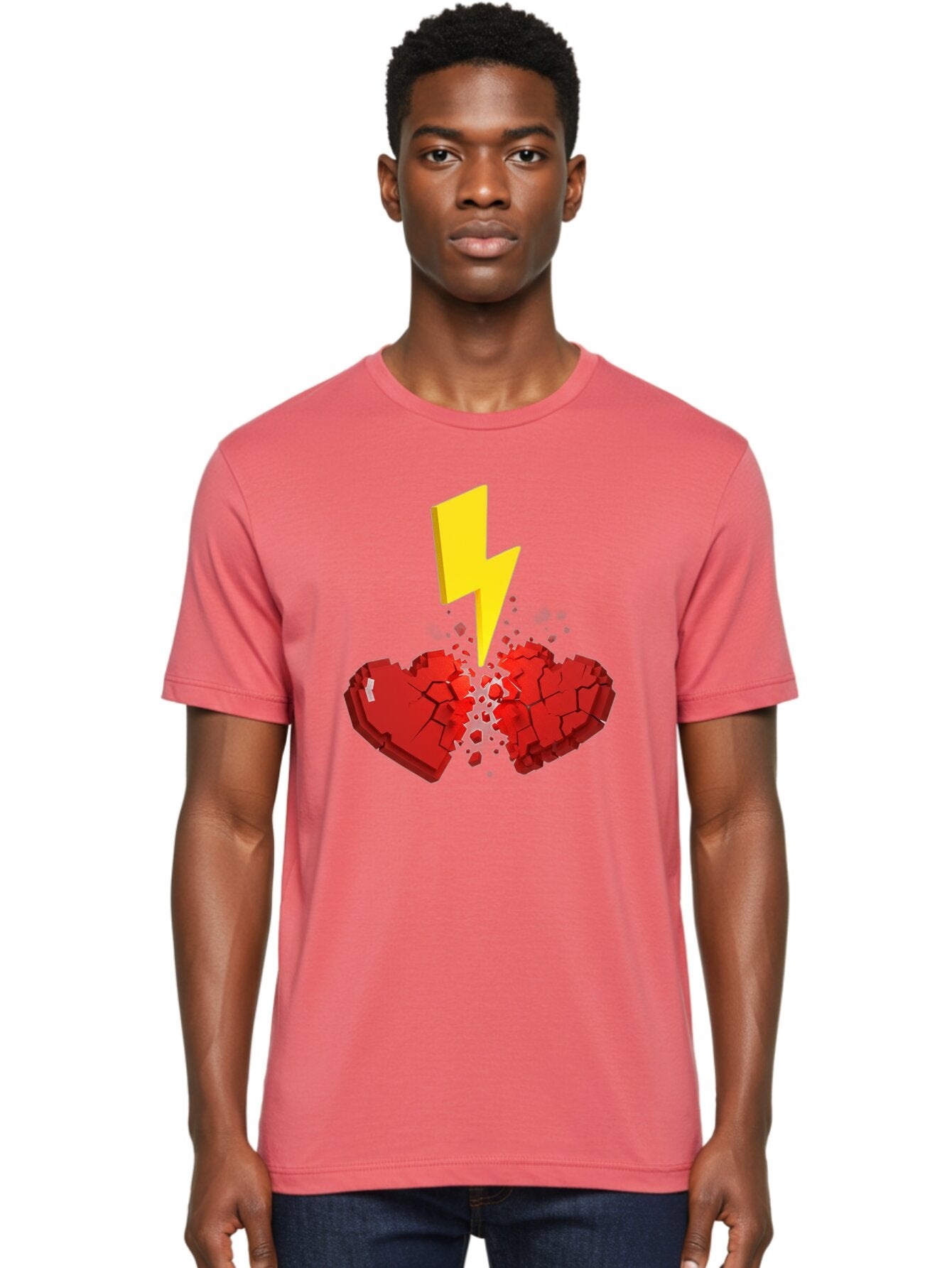 Broken-Heart-With-Lightning Men'S Graphic Tee, 100% Cotton, Comfortable Casual Summer Wear, Machine Washable, Vintage Camera, Old Camera, Antique Camera, Black Camera, Classic Photography, Photography Equipment, Nostalgic Device, Film Camera, Bap154 23