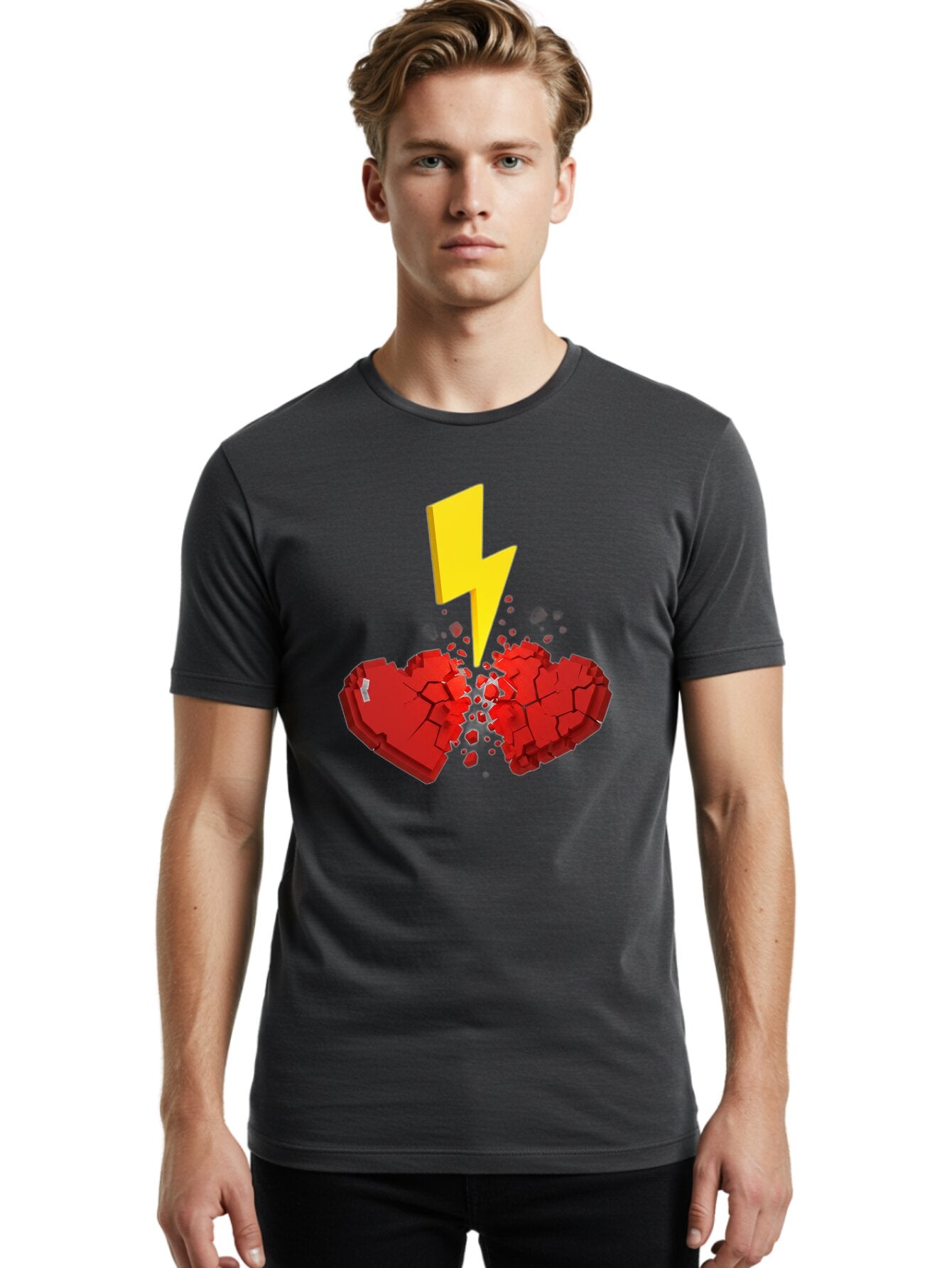 Broken-Heart-With-Lightning Men'S Graphic Tee, 100% Cotton, Comfortable Casual Summer Wear, Machine Washable, Vintage Camera, Old Camera, Antique Camera, Black Camera, Classic Photography, Photography Equipment, Nostalgic Device, Film Camera, Bap154 29