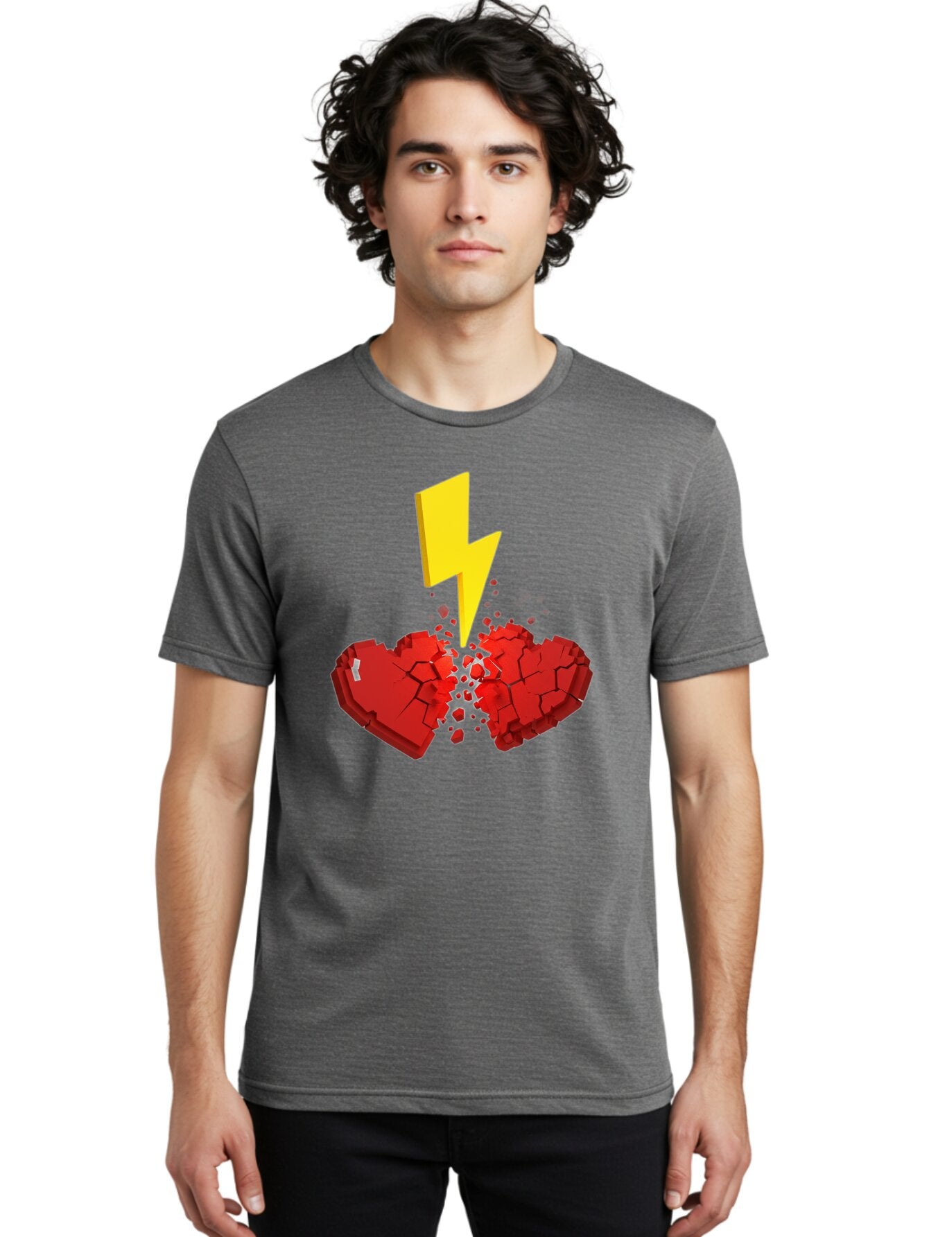 Broken-Heart-With-Lightning Men'S Graphic Tee, 100% Cotton, Comfortable Casual Summer Wear, Machine Washable, Vintage Camera, Old Camera, Antique Camera, Black Camera, Classic Photography, Photography Equipment, Nostalgic Device, Film Camera, Bap154 21