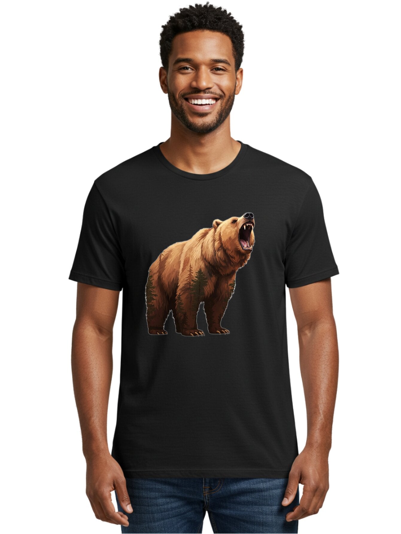 Brown-Bear-Roaring Men'S Graphic Tee, 100% Cotton, Comfortable Casual Summer Wear, Machine Washable, Vintage Camera, Old Camera, Antique Camera, Black Camera, Classic Photography, Photography Equipment, Nostalgic Device, Film Camera, Bap157 29