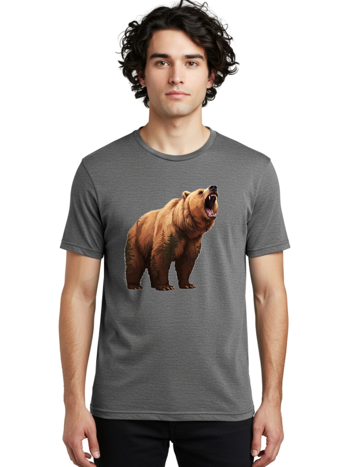 Brown-Bear-Roaring Men'S Graphic Tee, 100% Cotton, Comfortable Casual Summer Wear, Machine Washable, Vintage Camera, Old Camera, Antique Camera, Black Camera, Classic Photography, Photography Equipment, Nostalgic Device, Film Camera, Bap157 16