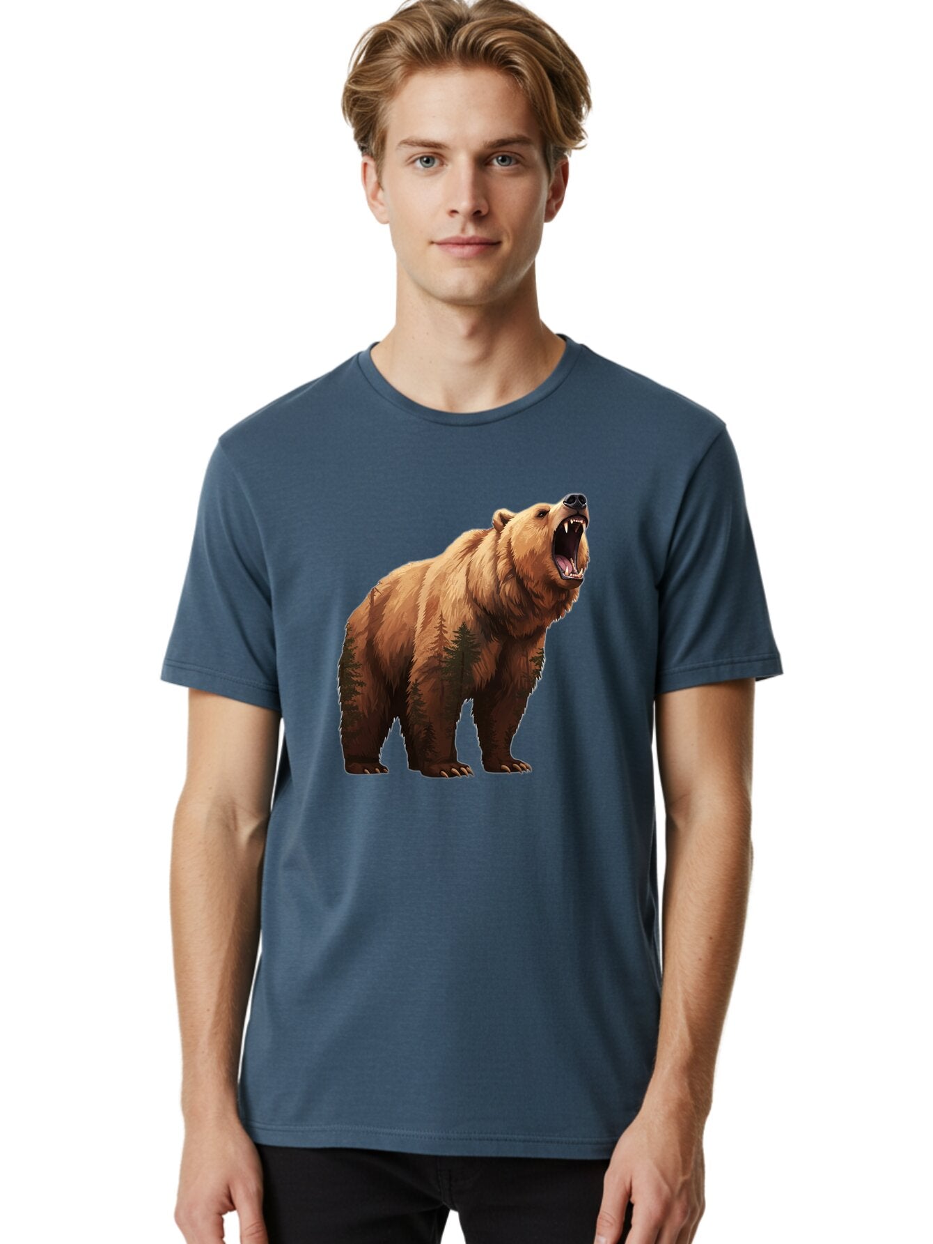 Brown-Bear-Roaring Men'S Graphic Tee, 100% Cotton, Comfortable Casual Summer Wear, Machine Washable, Vintage Camera, Old Camera, Antique Camera, Black Camera, Classic Photography, Photography Equipment, Nostalgic Device, Film Camera, Bap157 21