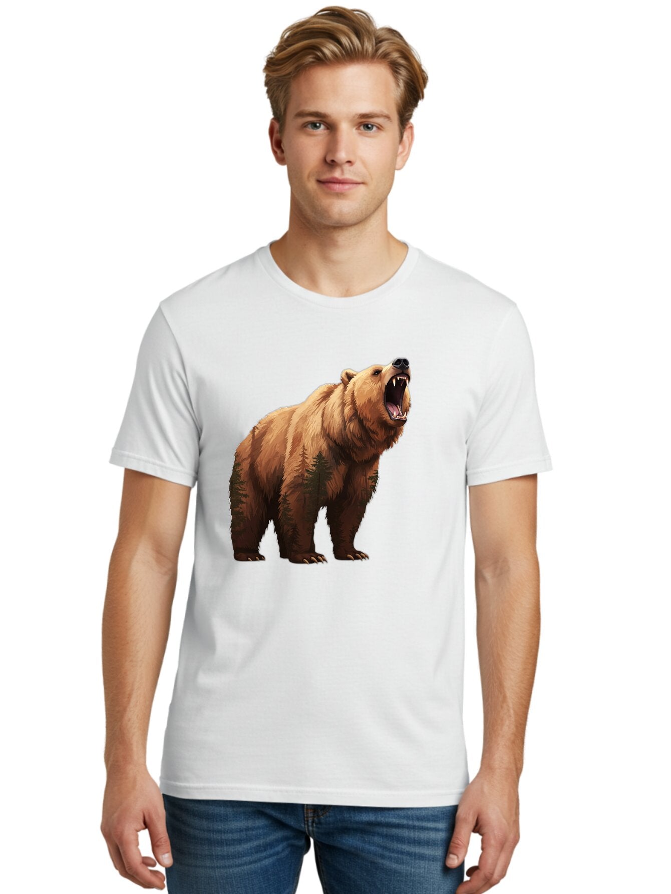 Brown-Bear-Roaring Men'S Graphic Tee, 100% Cotton, Comfortable Casual Summer Wear, Machine Washable, Vintage Camera, Old Camera, Antique Camera, Black Camera, Classic Photography, Photography Equipment, Nostalgic Device, Film Camera, Bap157 22