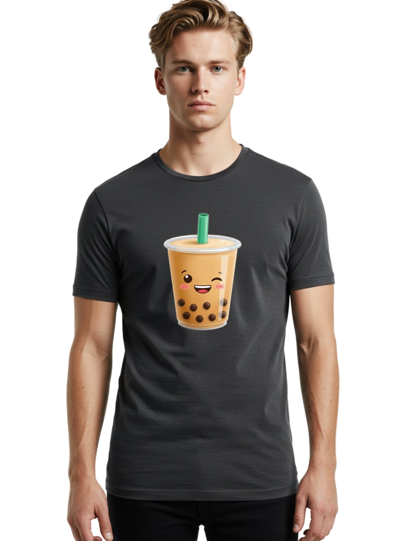 Bubble-Tea-6 Men'S Graphic Tee, 100% Cotton, Comfortable Casual Summer Wear, Machine Washable, Vintage Camera, Old Camera, Antique Camera, Black Camera, Classic Photography, Photography Equipment, Nostalgic Device, Film Camera, Camera Art Bap168 30